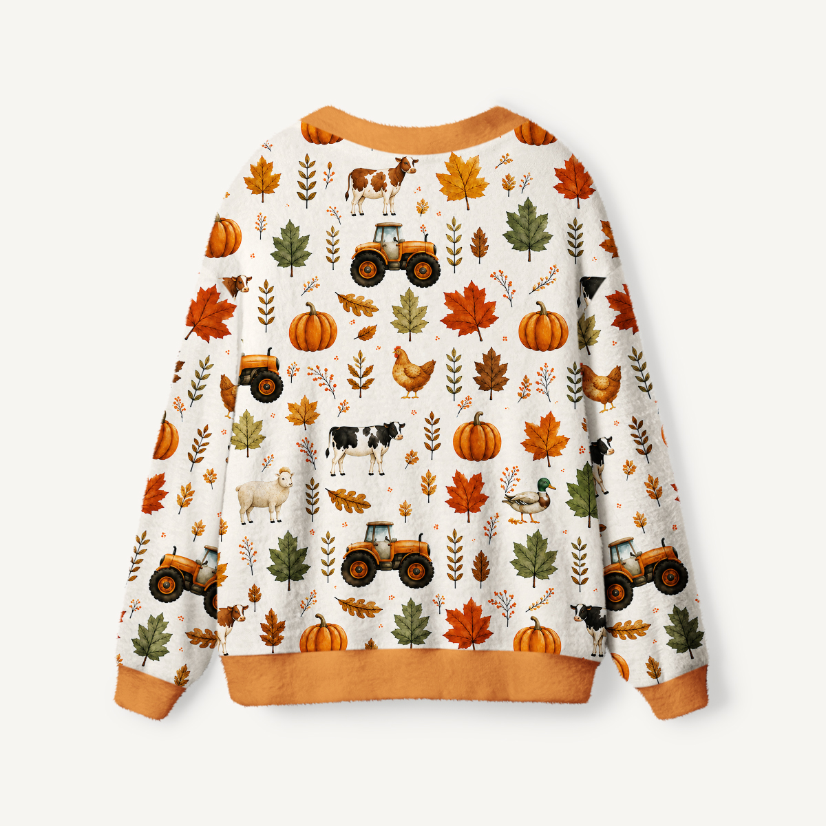 Pumpkin Farm Harvest  Print Ugly Cardigan Sweaters