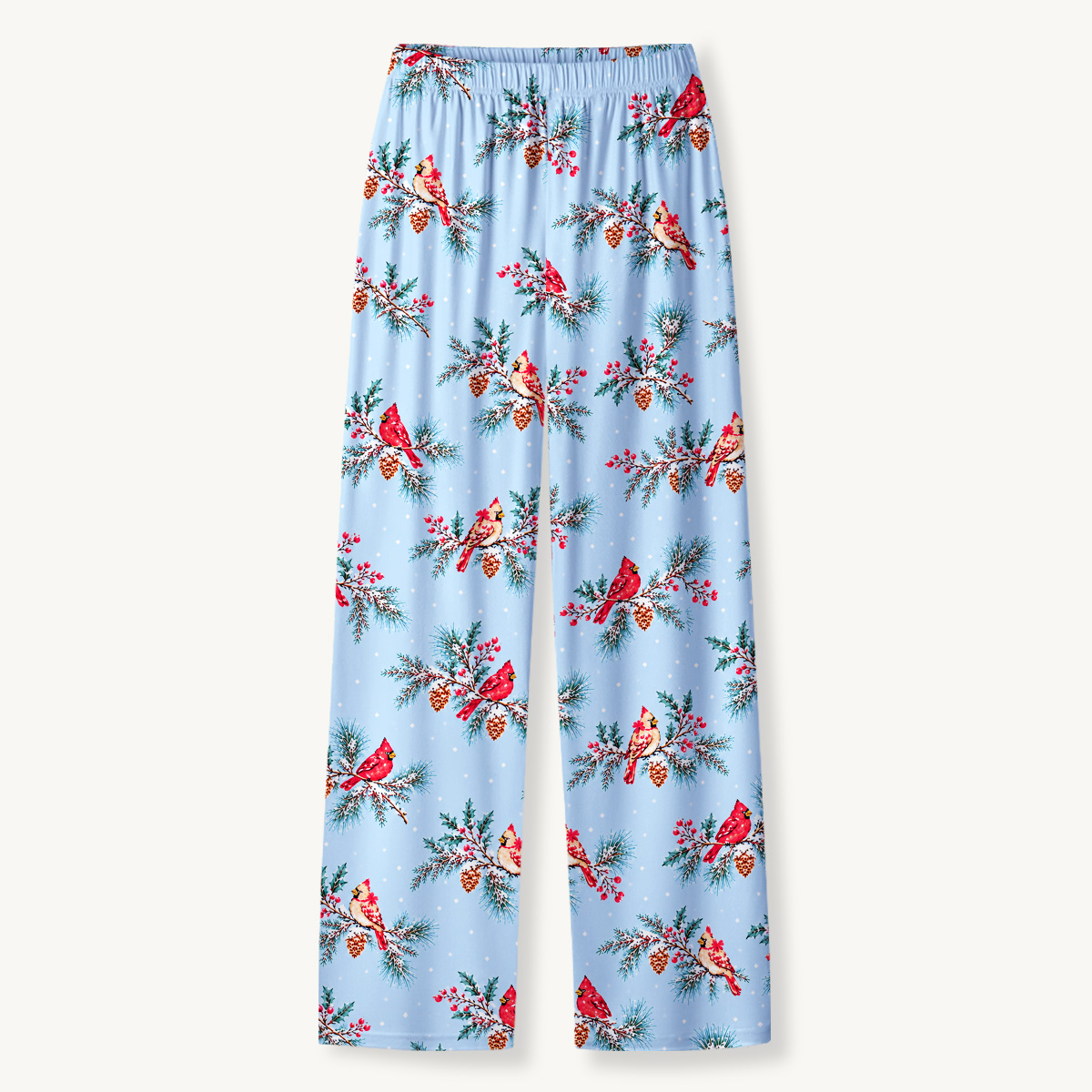 Winter Cardinal Garden Long Pajama Set 