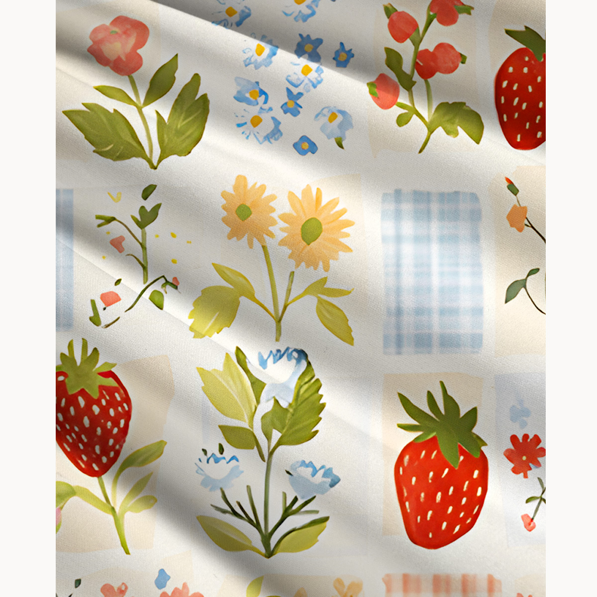 Strawberry Garden Patchwork Print Convertible Maxi Skirt & Strapless Dress  
