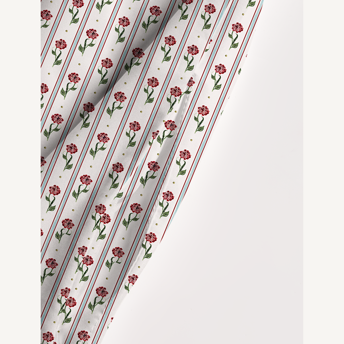 Square Neck Crimson Dianthus Print Slip Dress