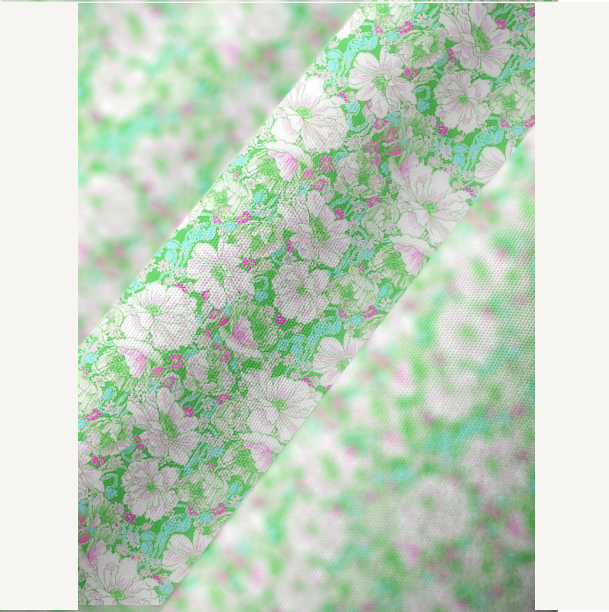  V‑Neck Mint Garden Kimono Sleeve Kaftan Dress