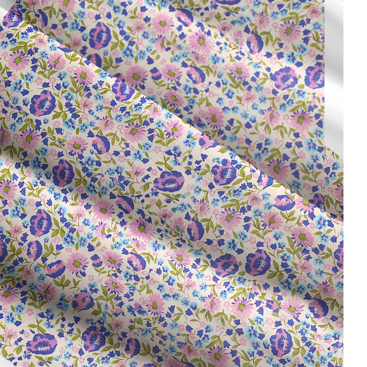 Square Neck Lavender Bloom Print Slip Dress