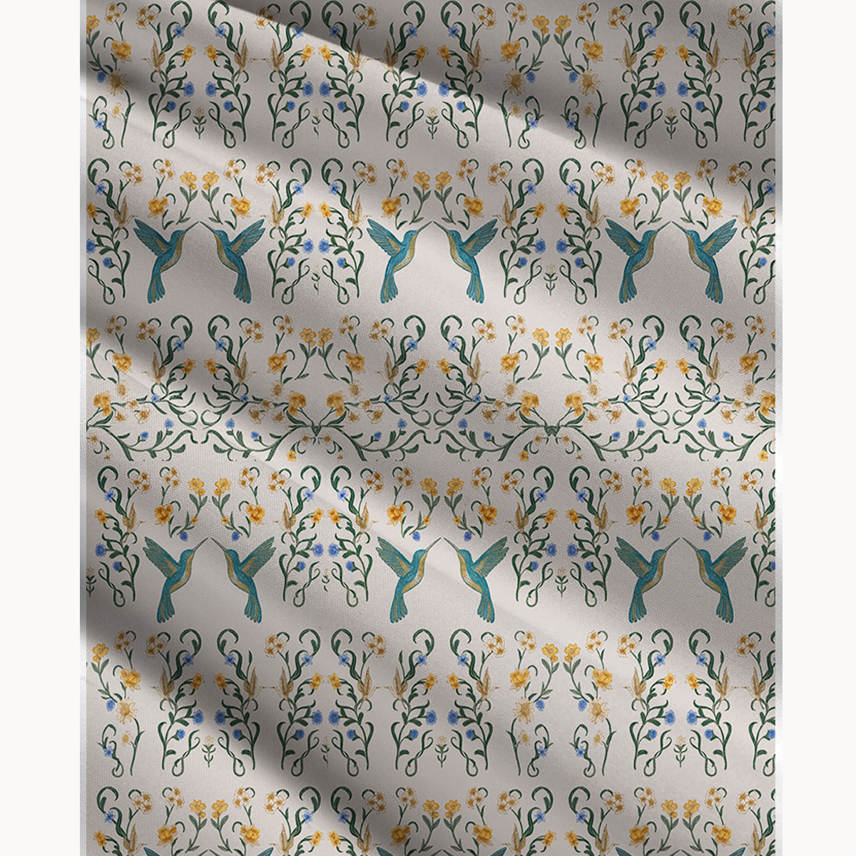 Whispering Hummingbird Print Maxi Skirt