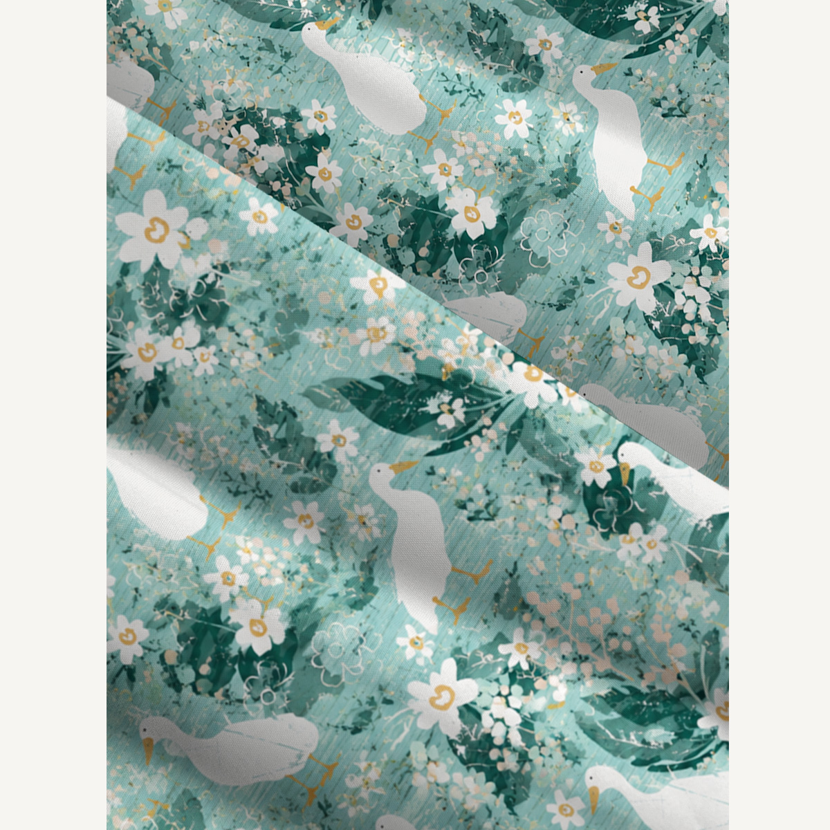 Farmhouse Ducks Print Wide Straps Maxi Dress With Pockets