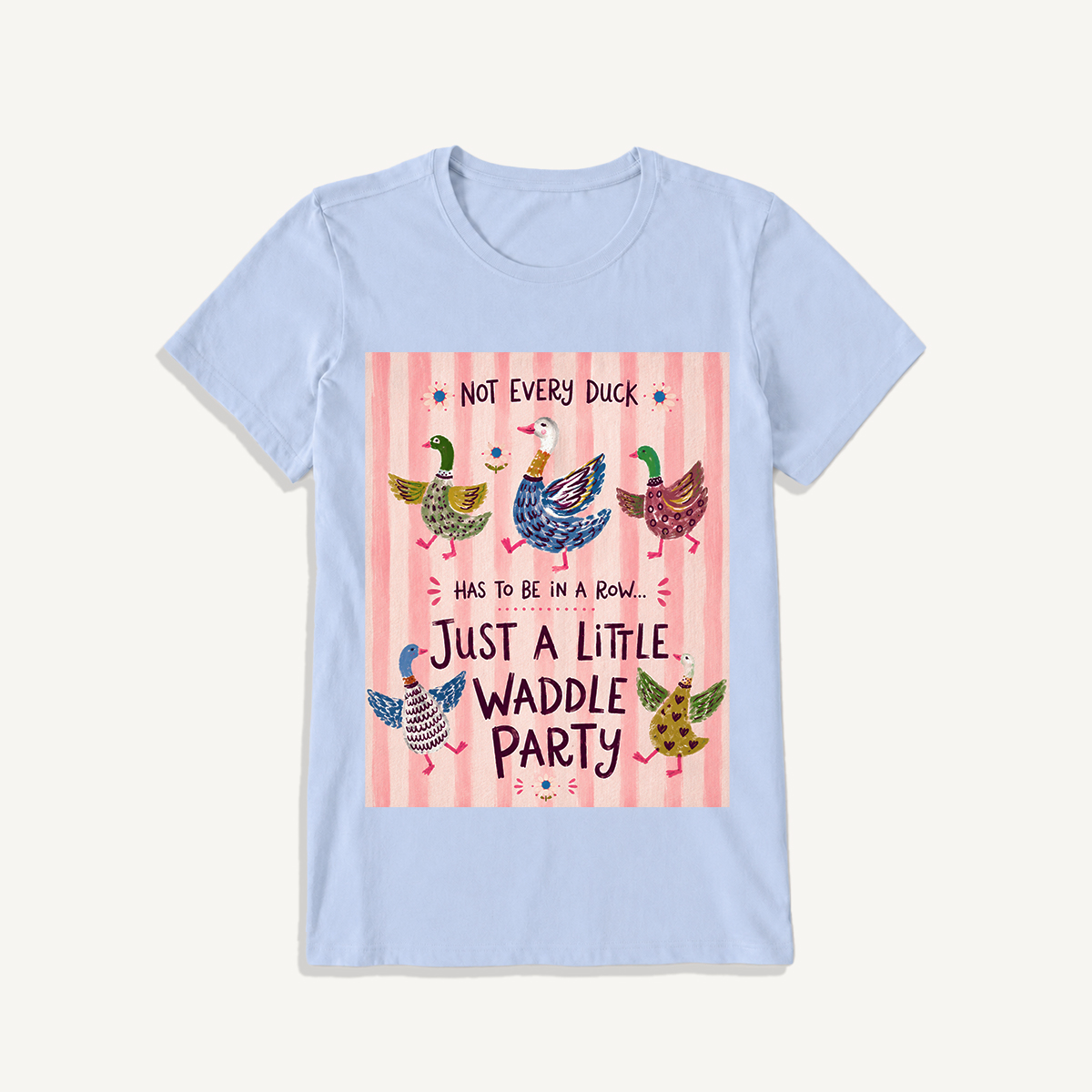 Waddle Party Print Crew Neck Cotton Tee
