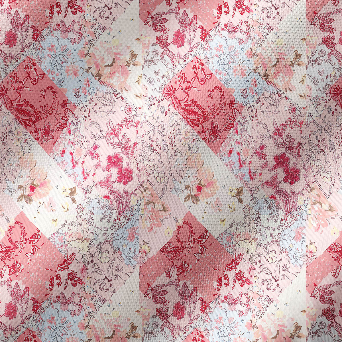 Shabby Chic Floral Patchwork Print Kimono Shawl Wrap