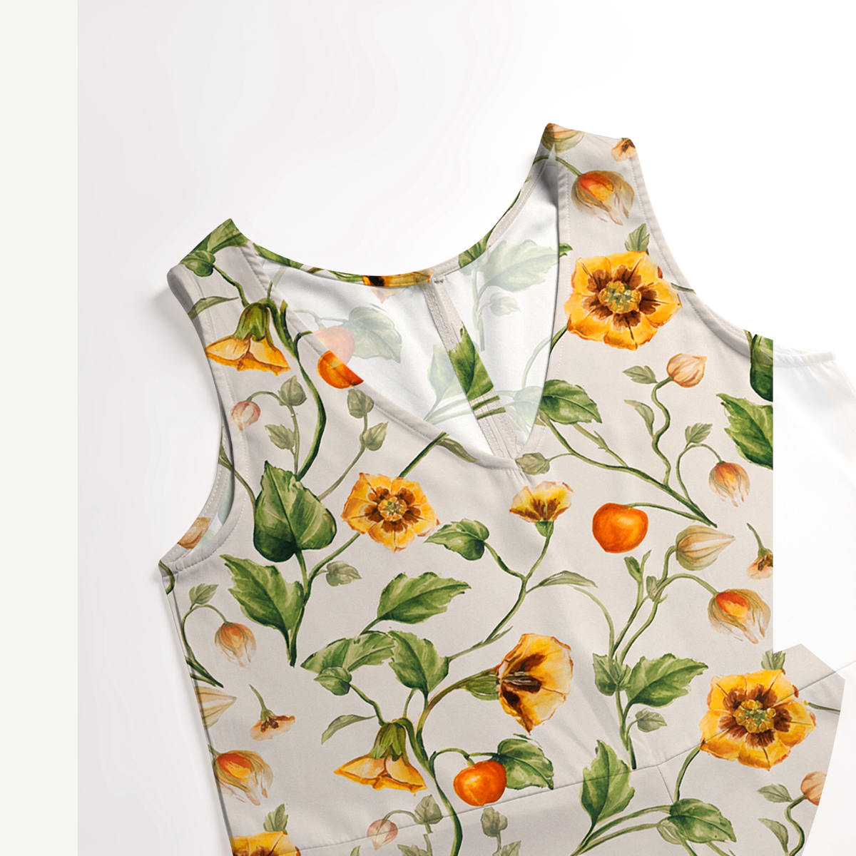 V-Neck Golden Field Boho Jumpsuit with Pockets for Women