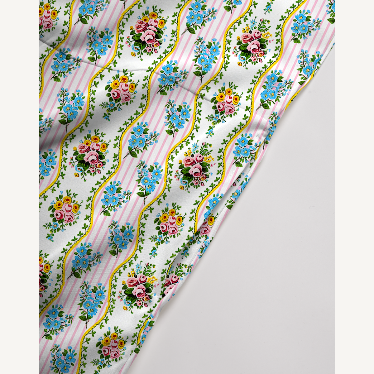 V-Neck Vintage Bouquet Rose Jumpsuit with Pockets for Women