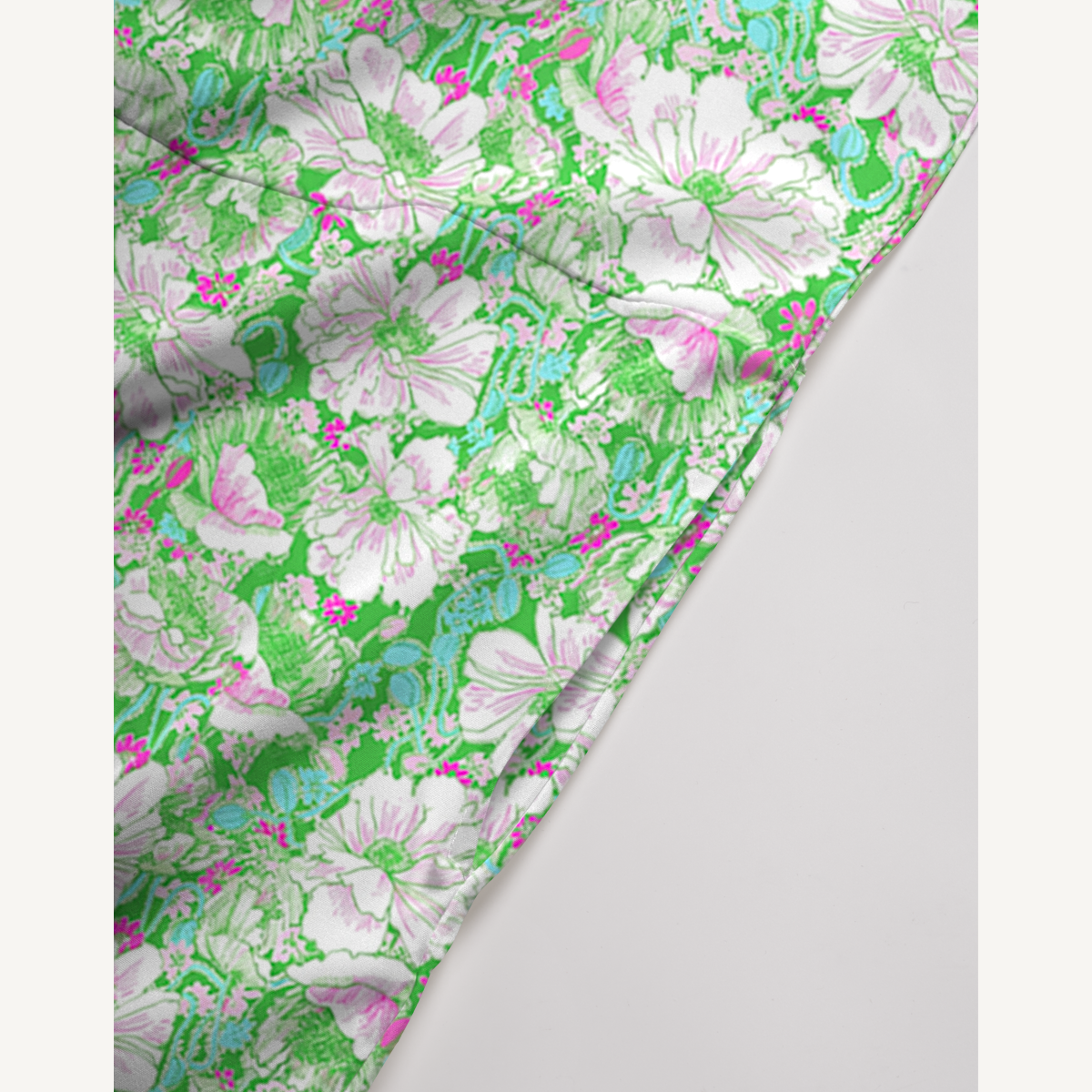 V-Neck Mint Garden Boho Jumpsuit with Pockets for Women