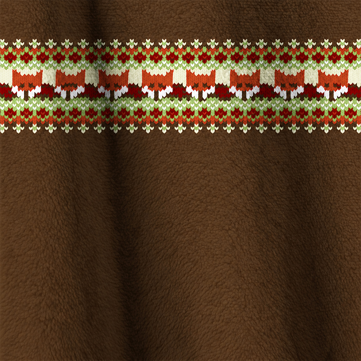 Fox Fair Isle Print Fleece Jacket