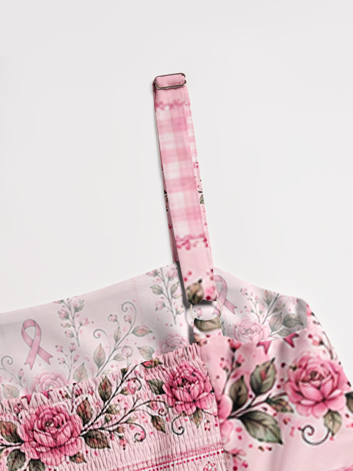 Rose Patchwork Witchy Cat Print Wide Straps Maxi Dress With Pockets