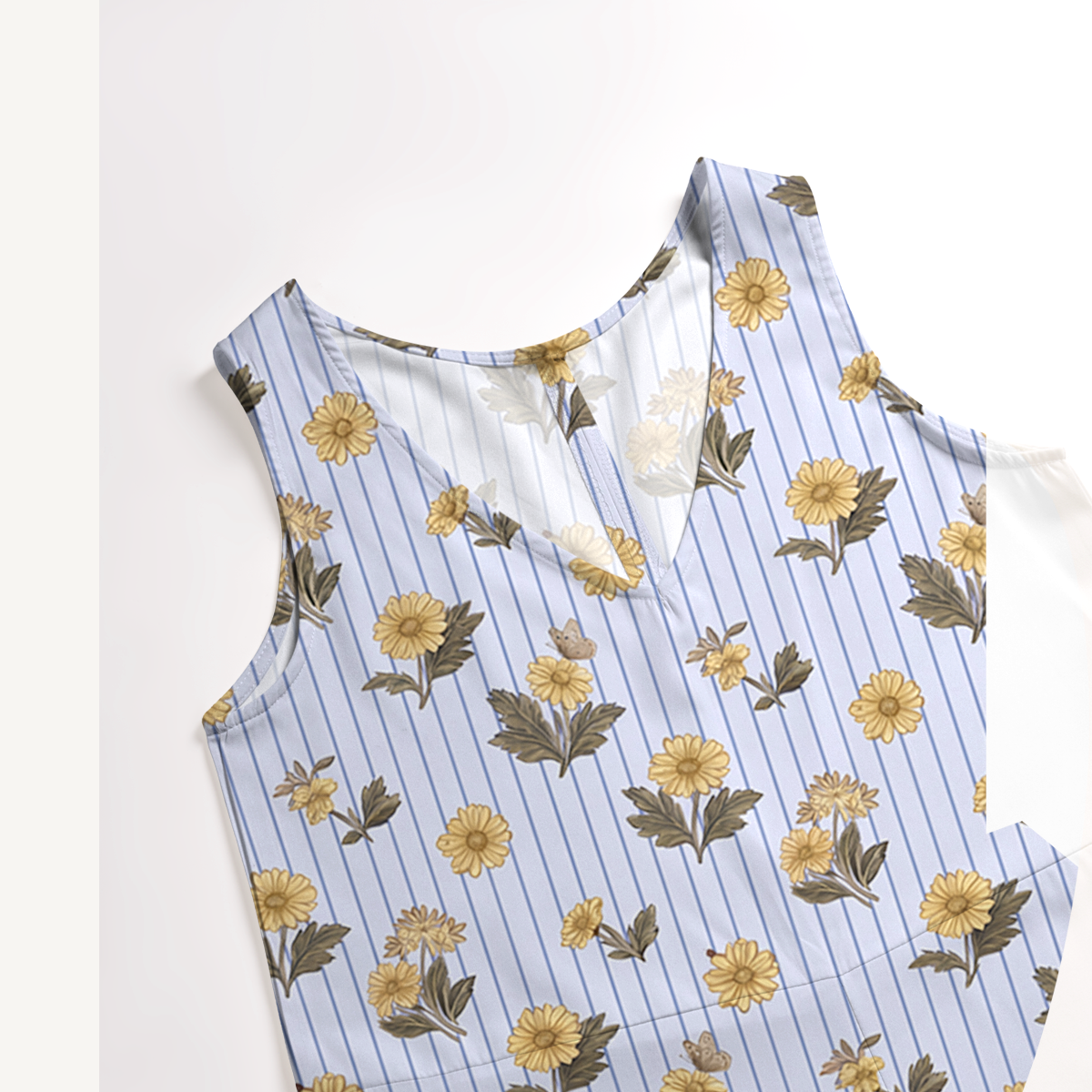 V-Neck Dahlia Boho Jumpsuit with Pockets for Women