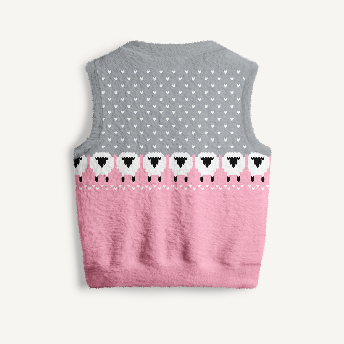 Cozy Little Sheep V-Neck Sweater Vest