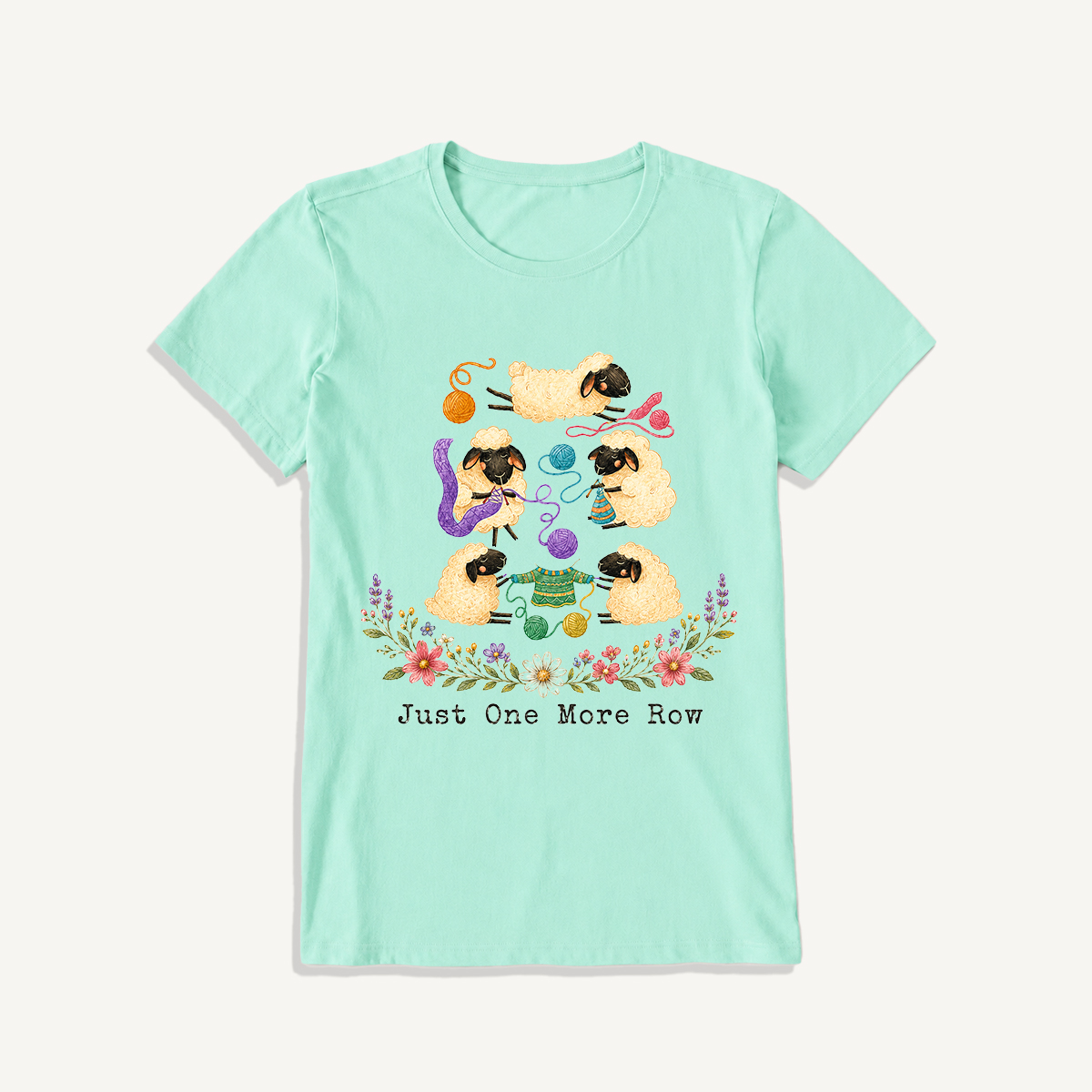 Woolly Meadow Craft Garden Print Crew Neck Cotton Tee