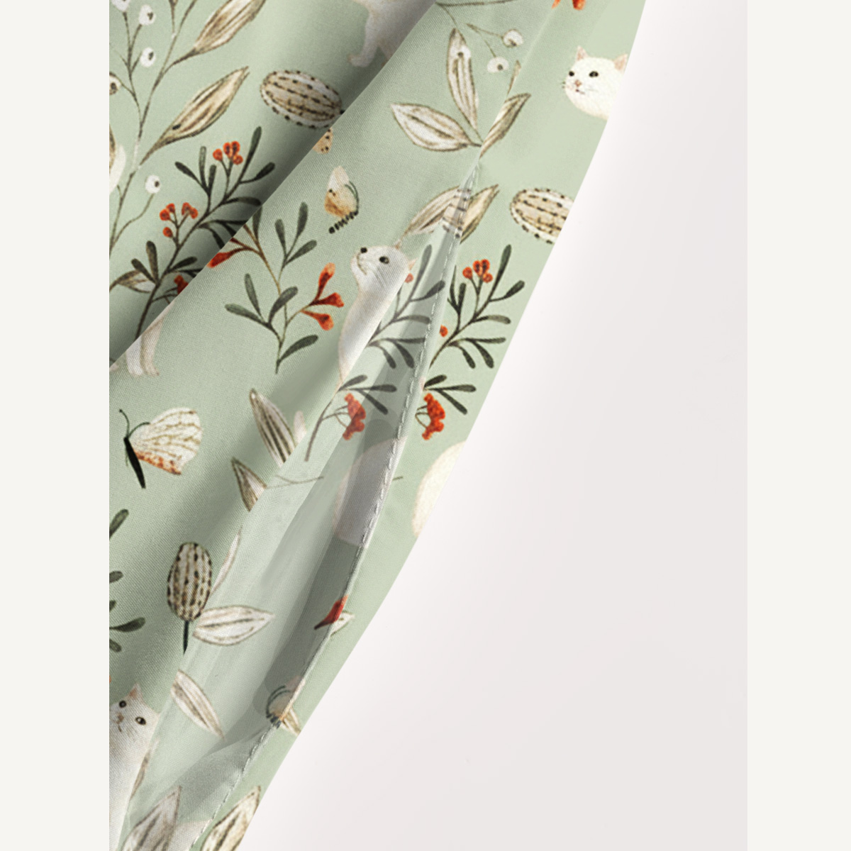 Enchanted Meadow Cat Print Quilt Wide Straps Maxi Dress With Pockets