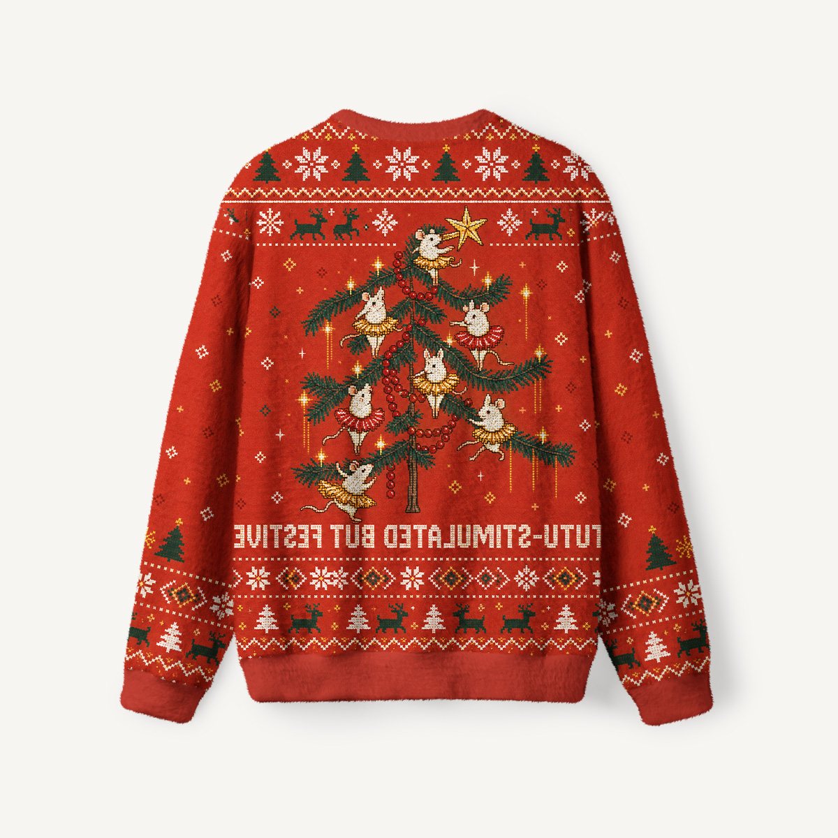 Ballet Mice Christmas  Fuzzy Crewneck Sweater