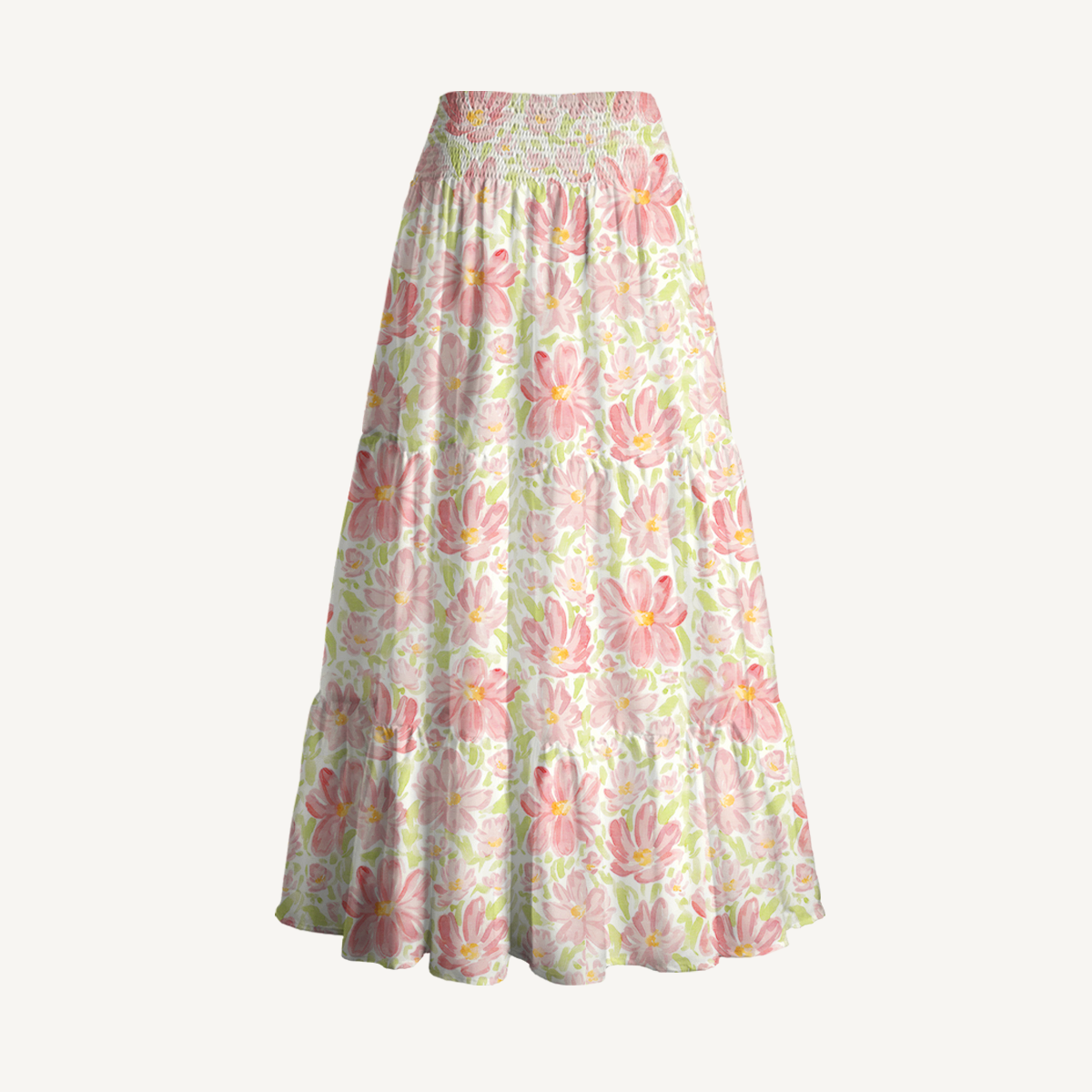 Cosmos Flower Print Maxi Skirt