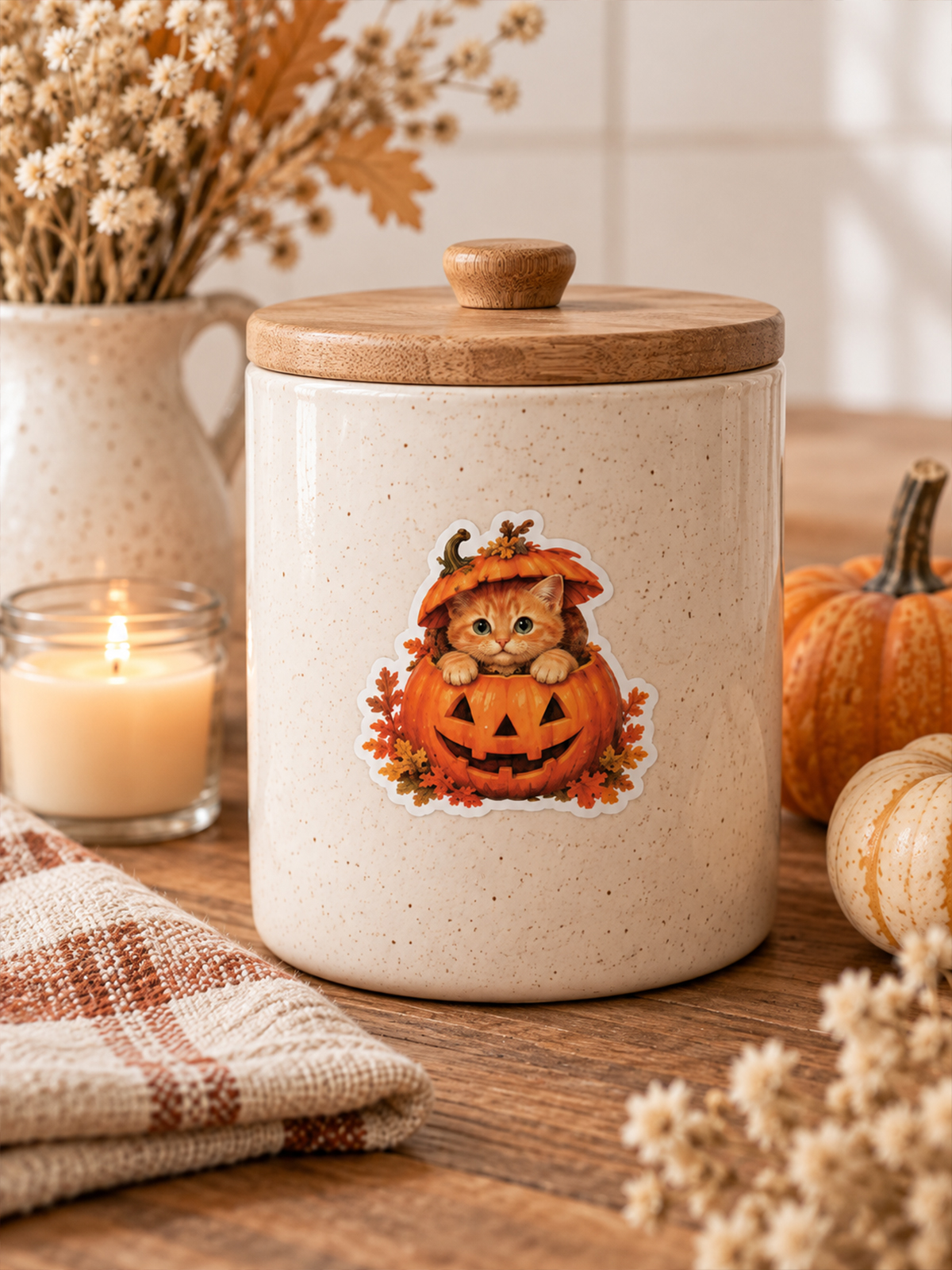 Whimsical Halloween Cats Stickers