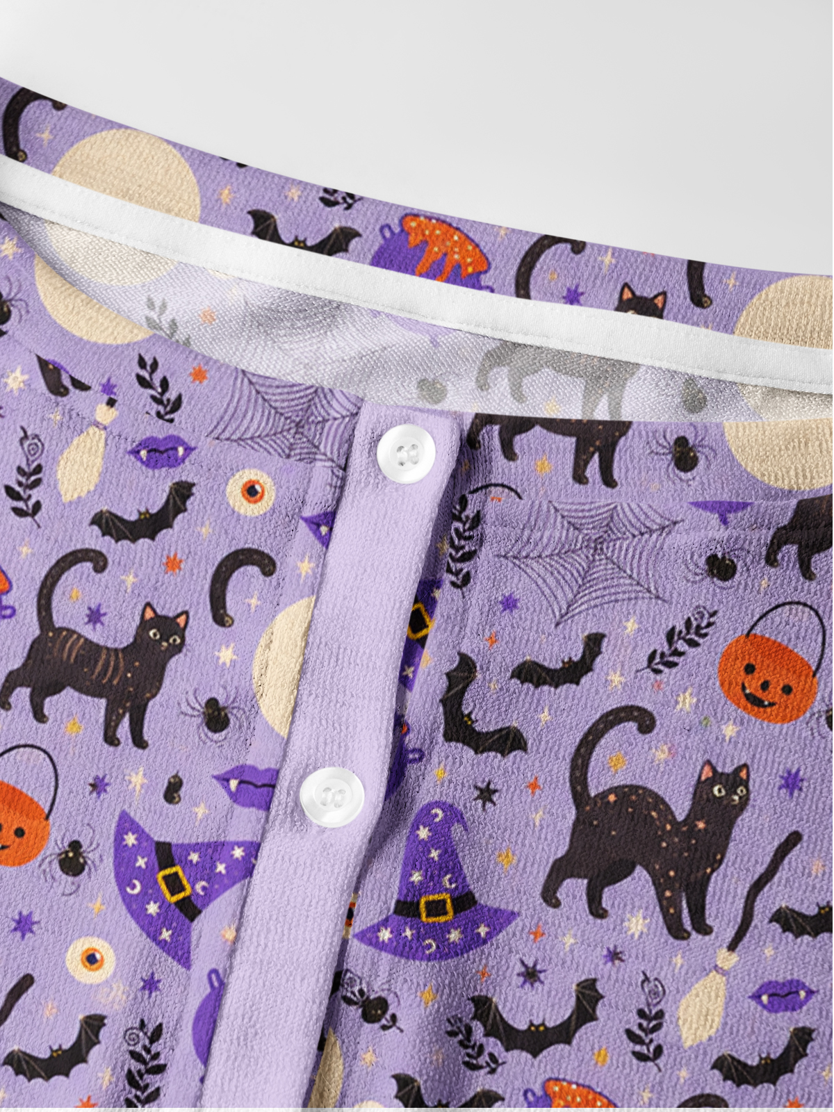 Moonlit Whiskers Print Fine‑Knit Cardigan