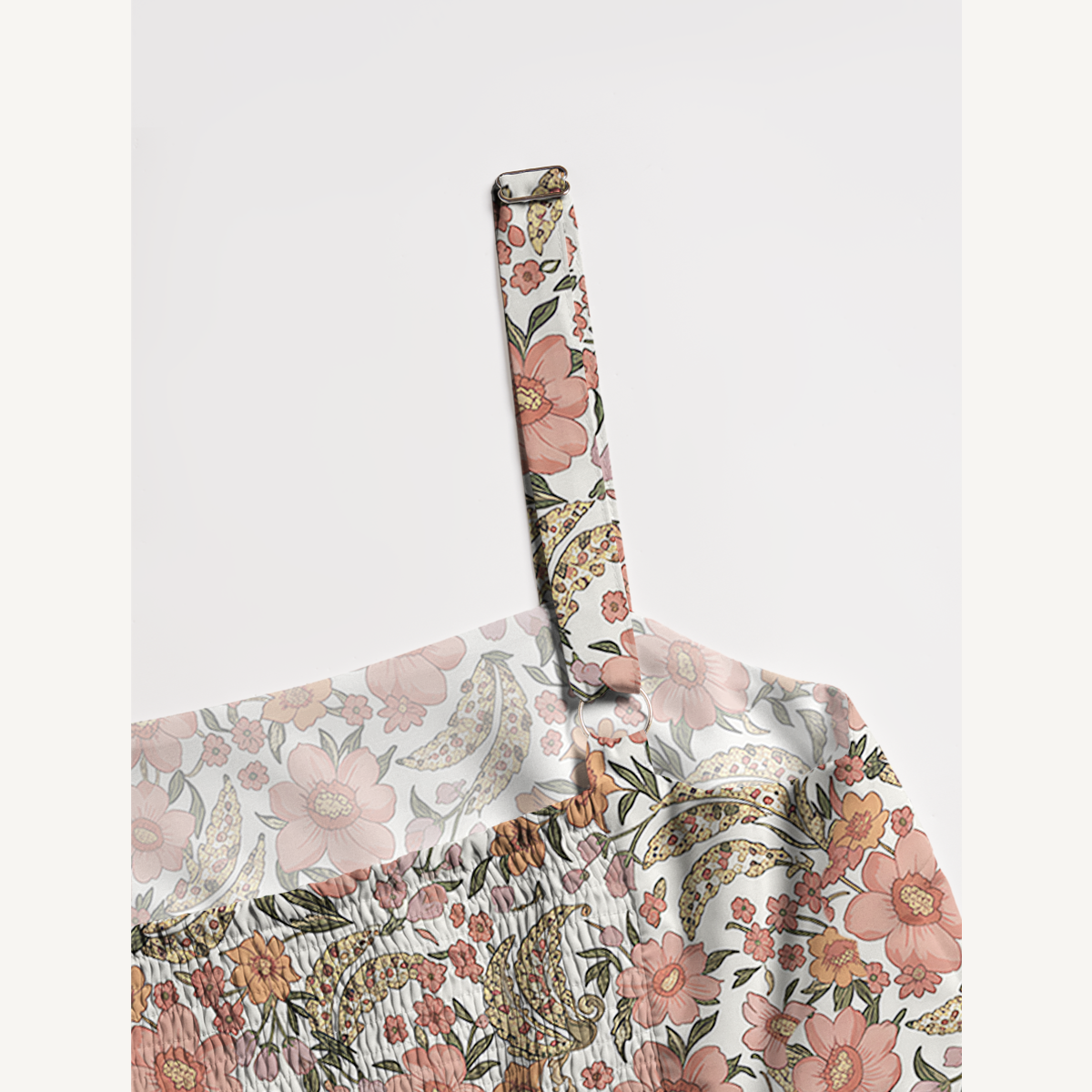 Square Neck Amber Bloom Print Slip Dress