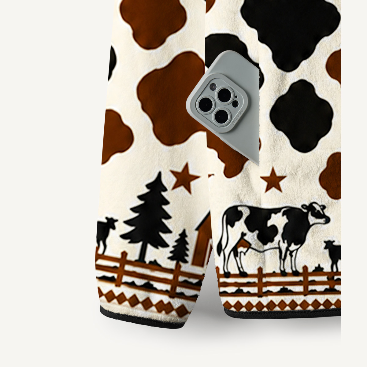 Farm Cow Spot Print Fleece Jacket