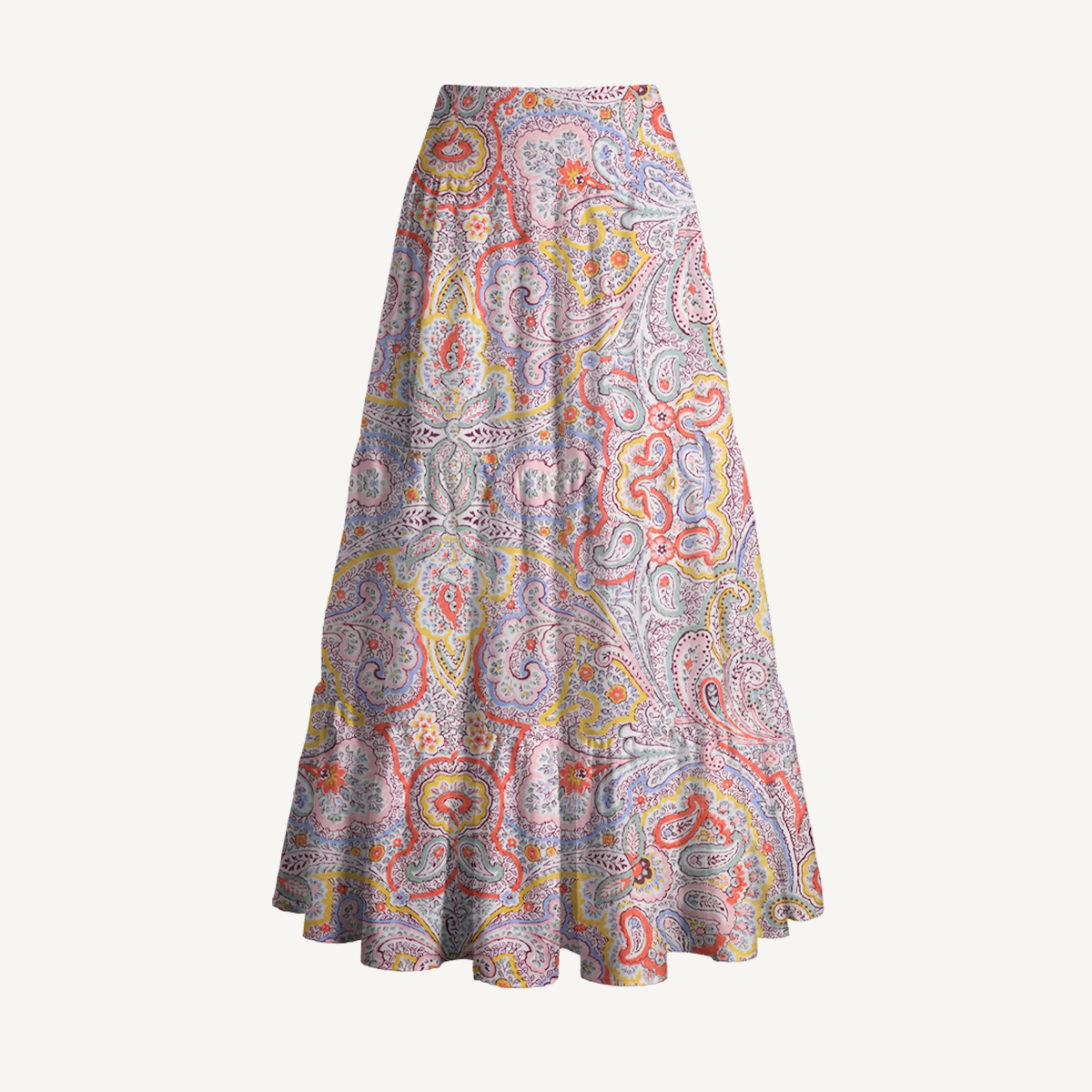 Sunrise Paisley Print Maxi Skirt
