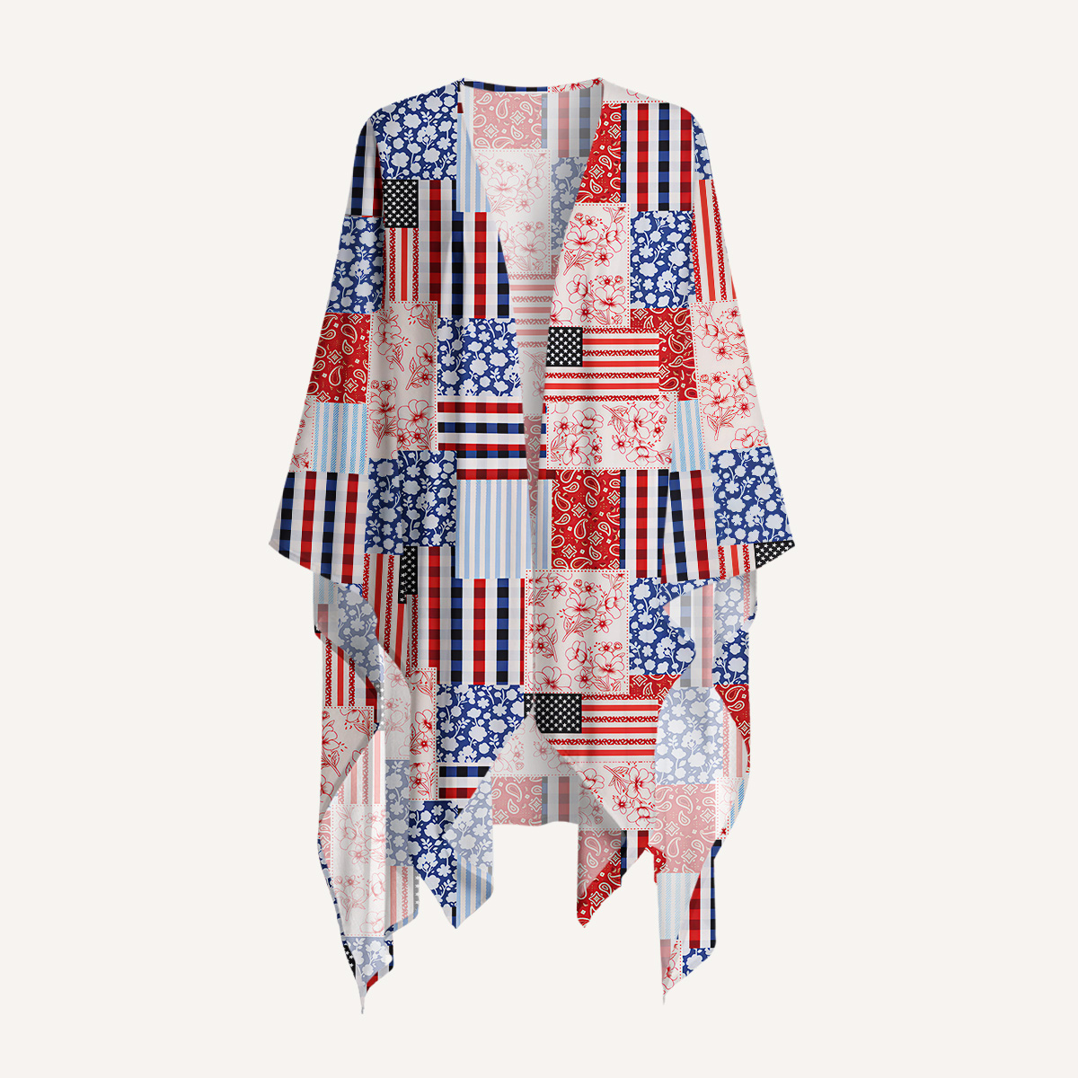 [Copy]Pastoral Goose Garden Print Kimono Sleeve Kaftan Dress