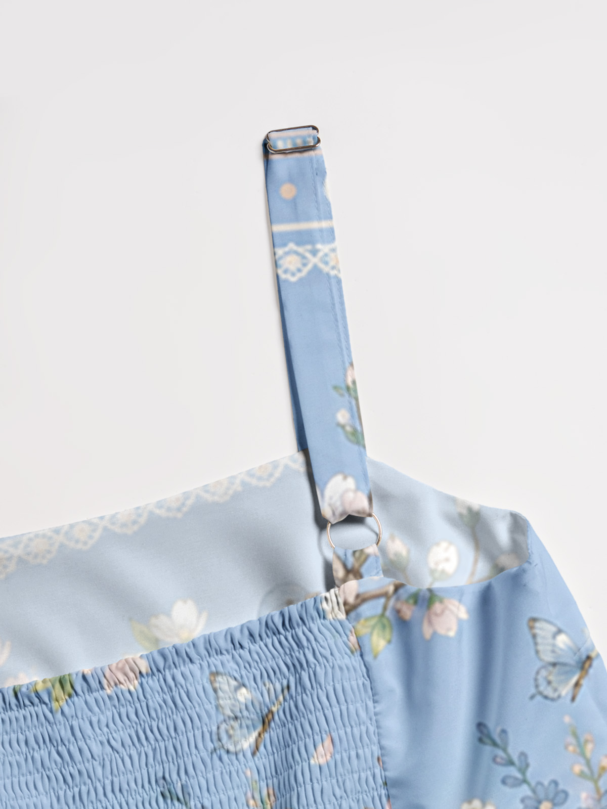 Almond Blossoms Under the Stars Print Wide Straps Maxi Dress With Pockets
