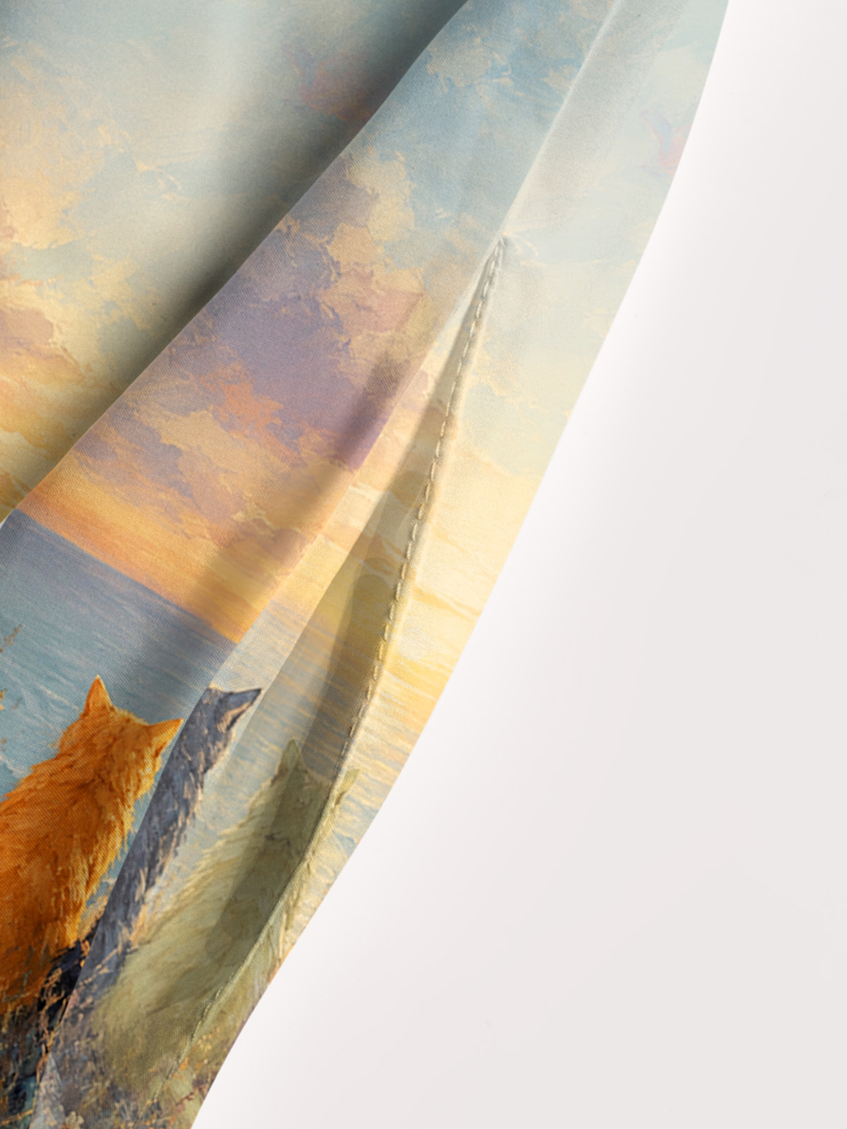 Sunset Cat Garden Art Print Wide Straps Maxi Dress With Pockets