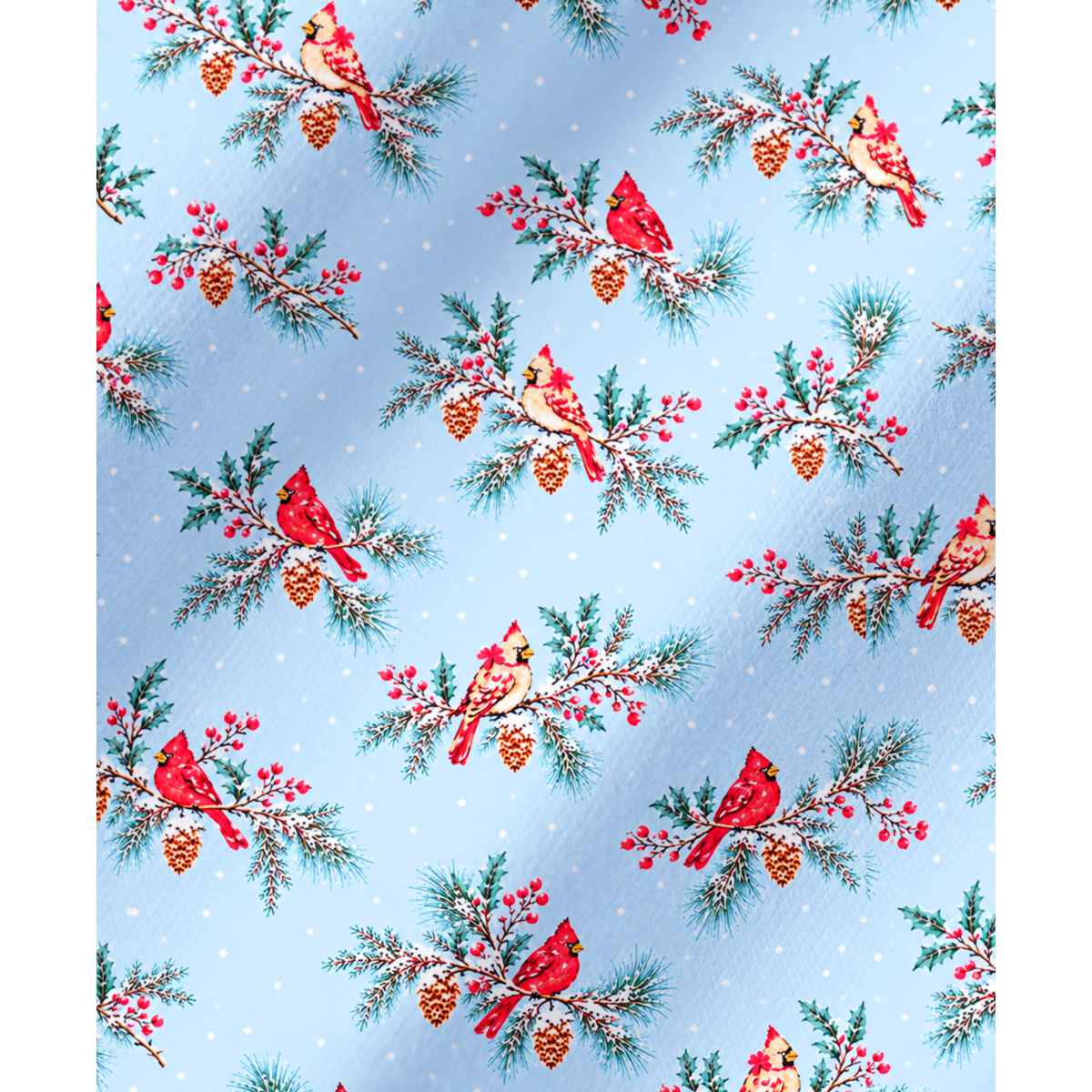 Winter Cardinal Garden Long Pajama Set 