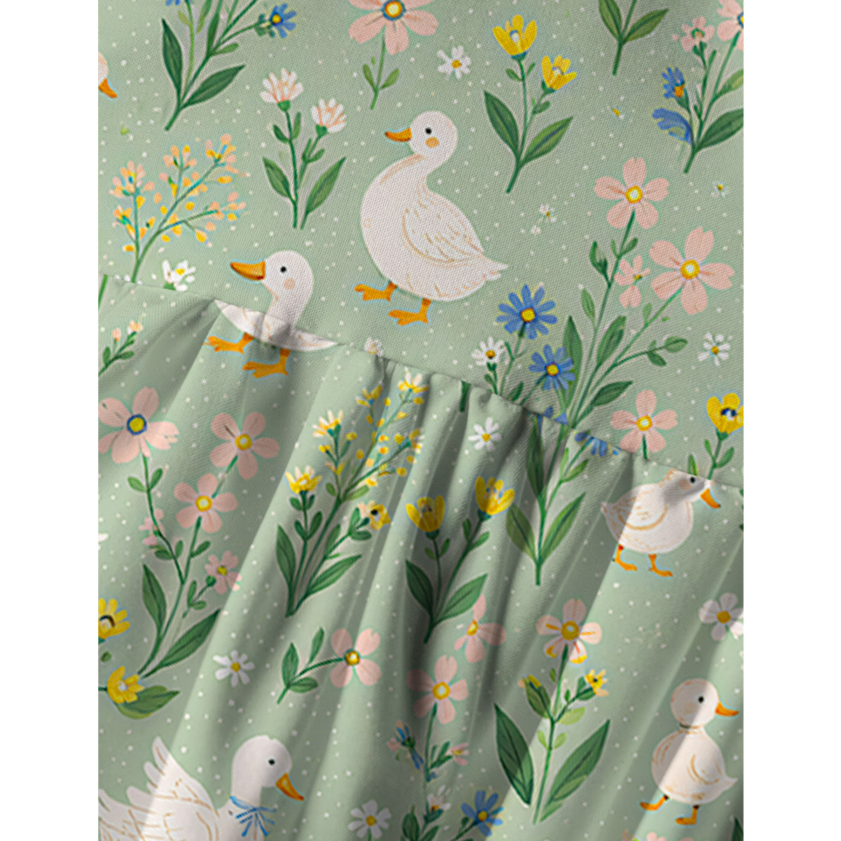 Country Duck & Bloom Print Spaghetti Strap Mini Dress