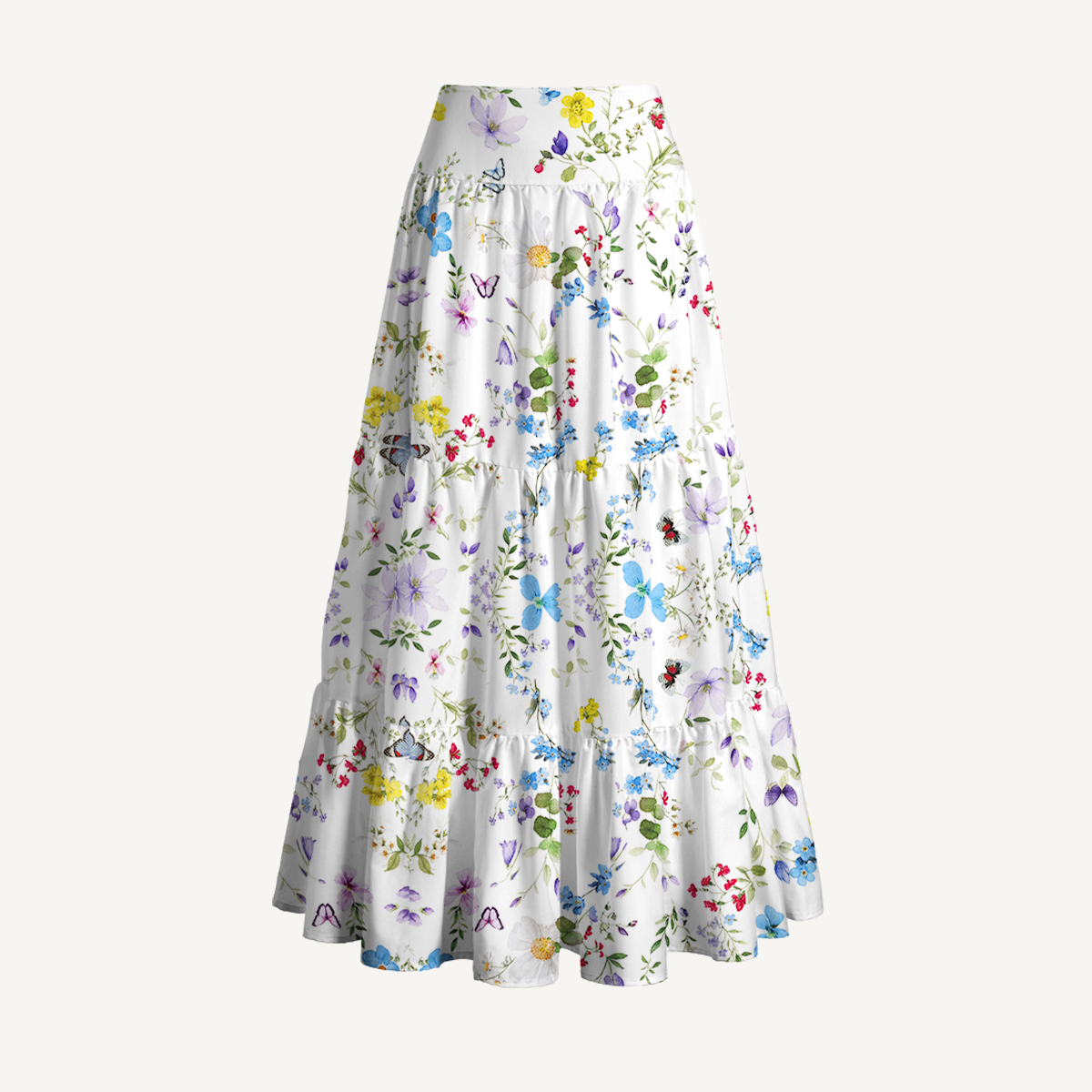 Butterfly Trail Print Maxi Skirt