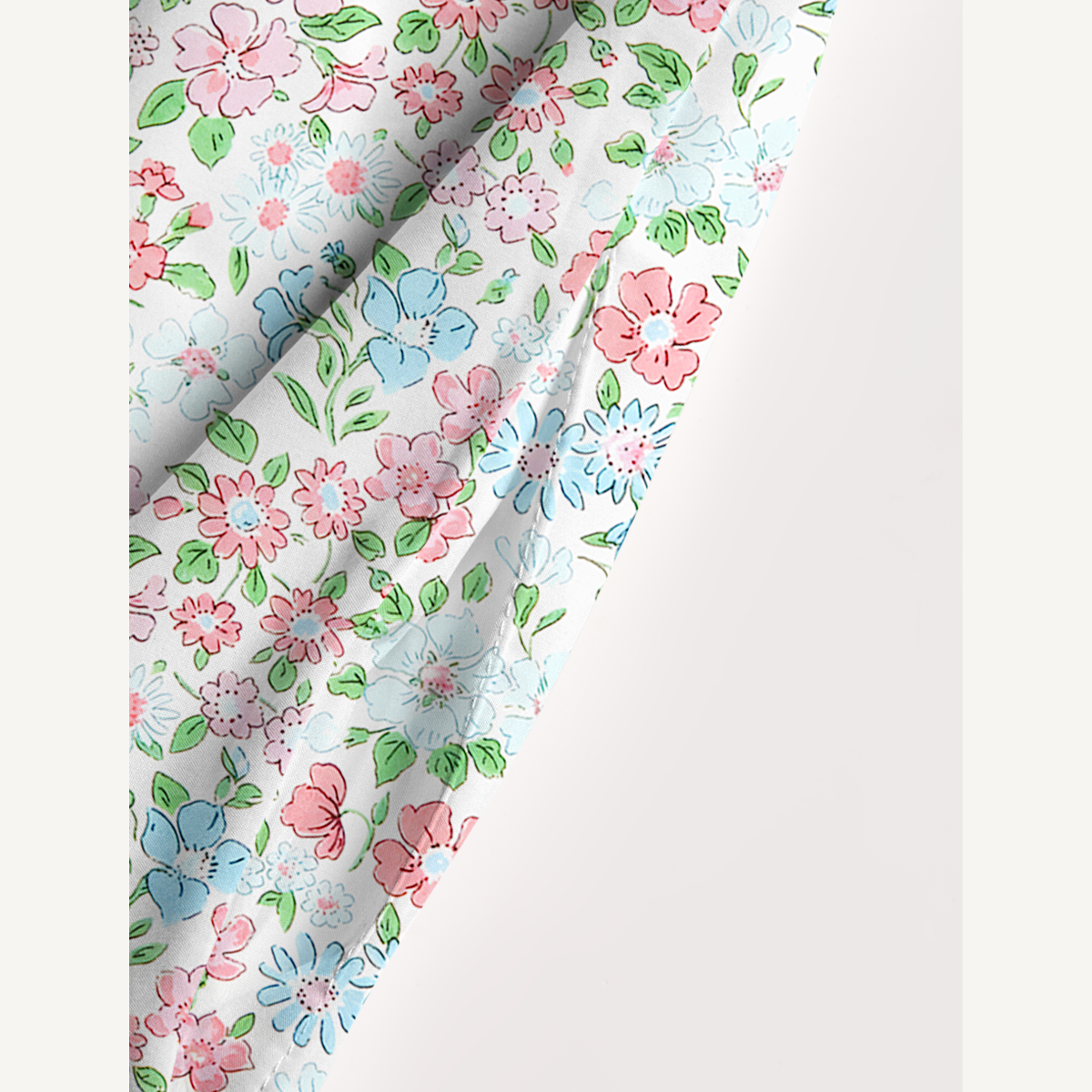 Square Neck Pastel Cottage Floral Print Slip Dress