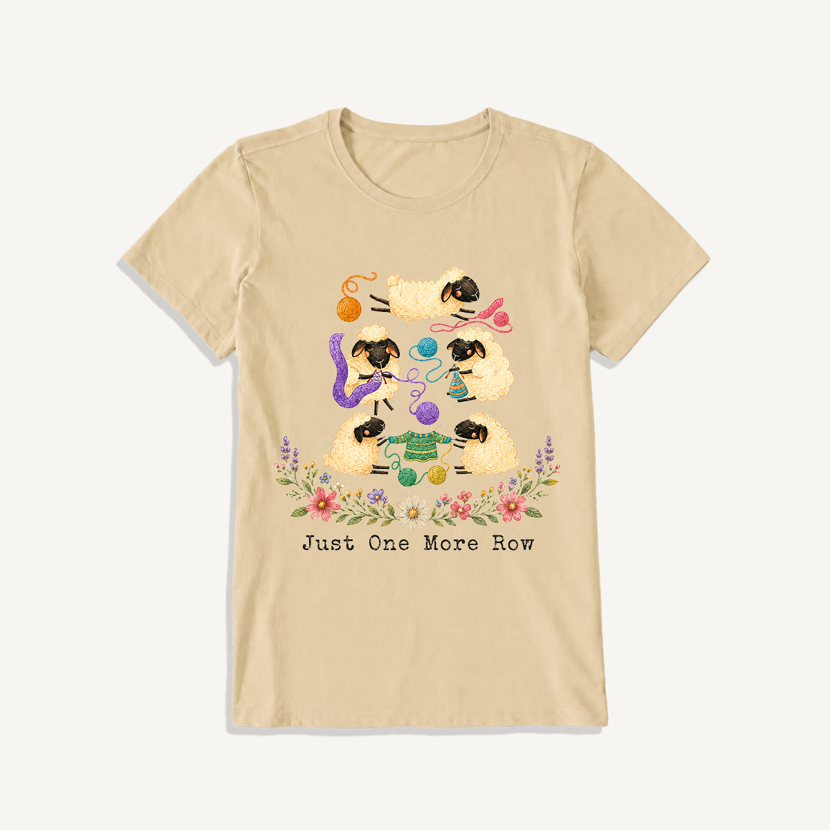 Woolly Meadow Craft Garden Print Crew Neck Cotton Tee