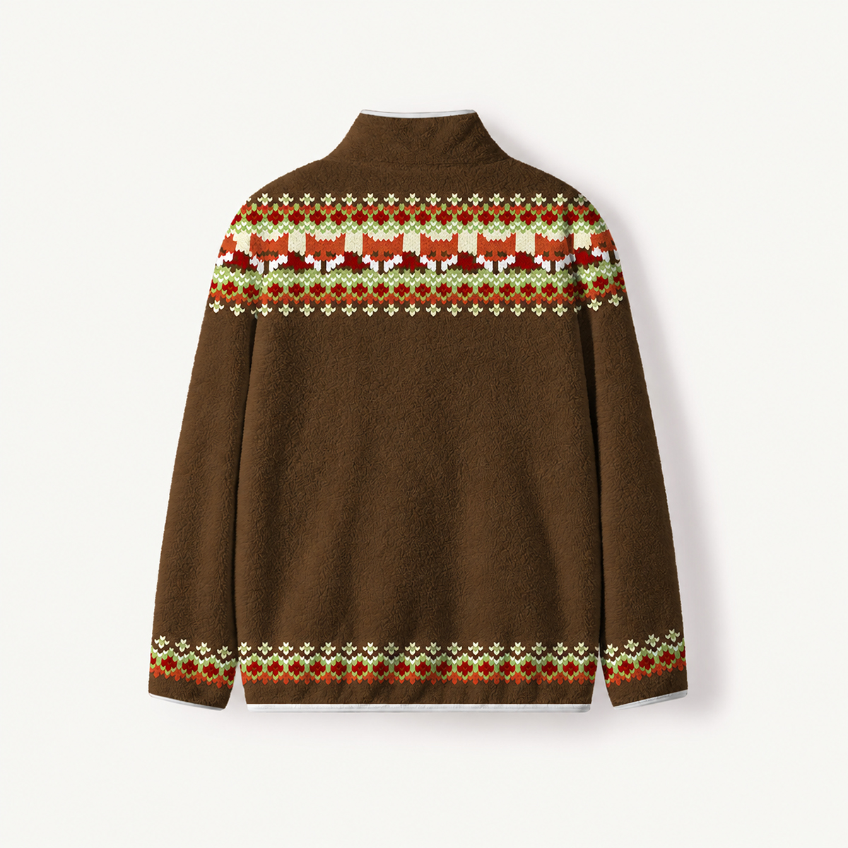 Fox Fair Isle Print Fleece Jacket