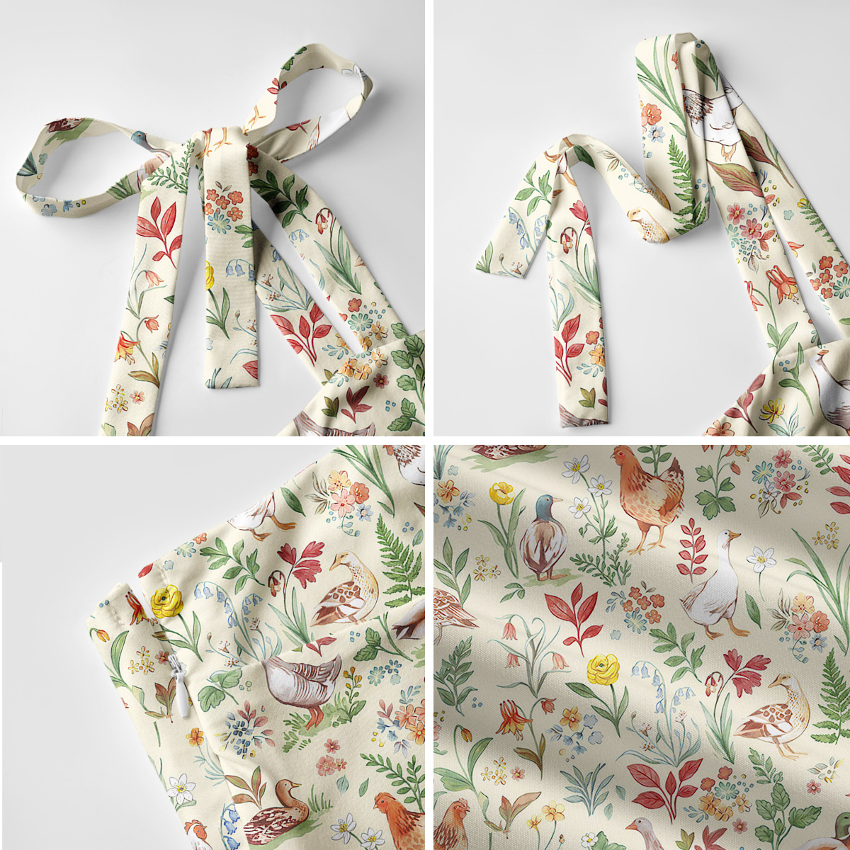 Countryside Garden Critter Print Bow Strap Maxi Dress