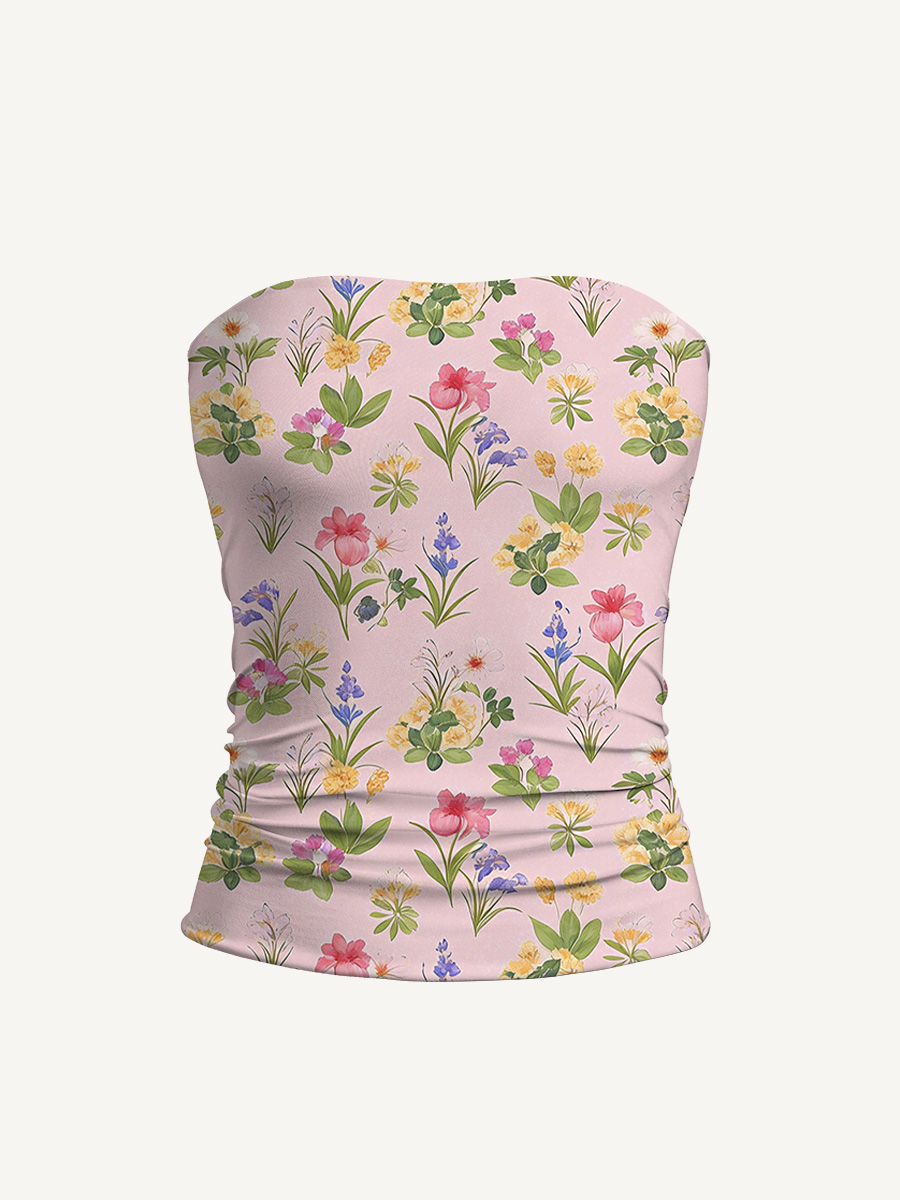 Delicate Blossom Print Boho Bandeau Headband