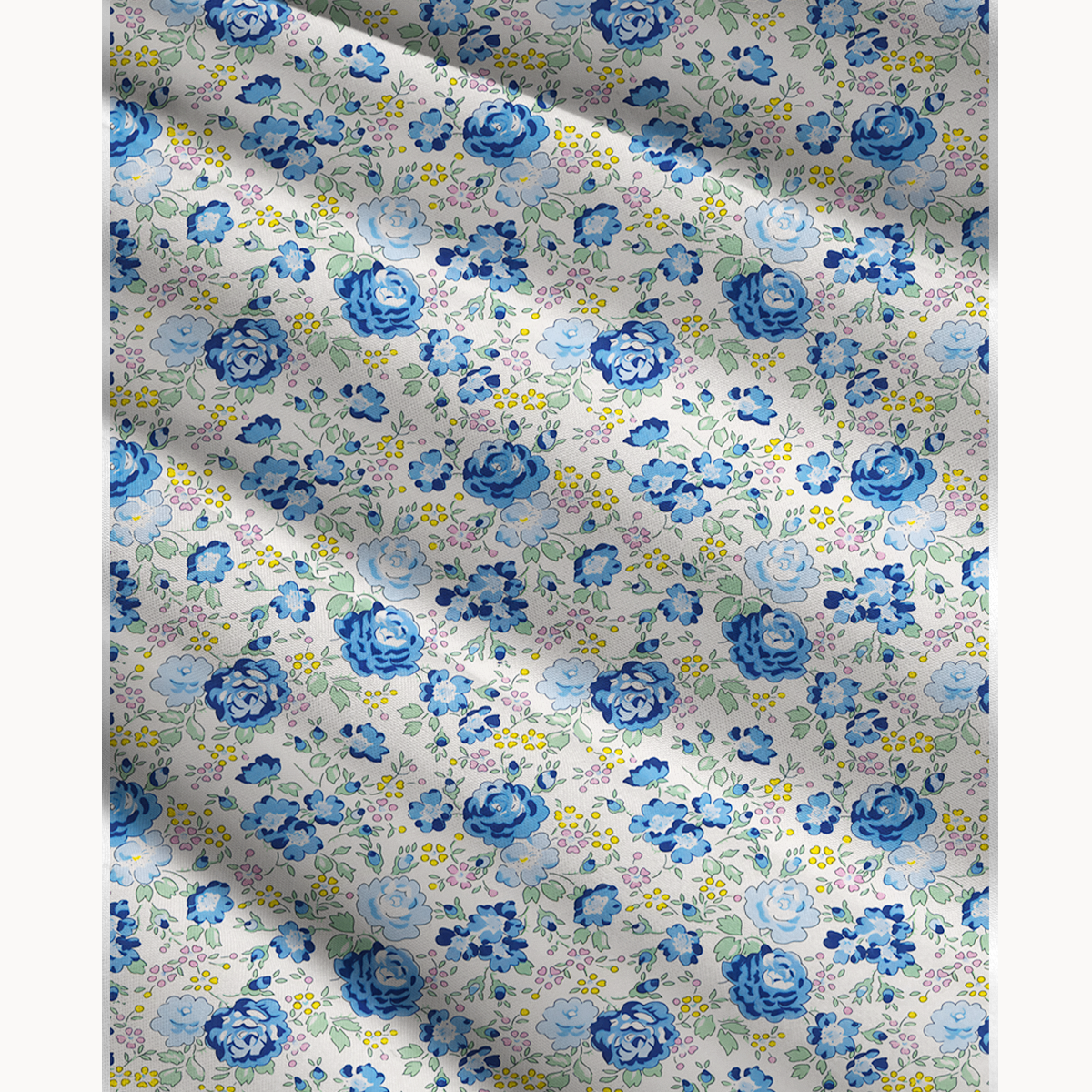 Blue Rose Floral Print Maxi Skirt