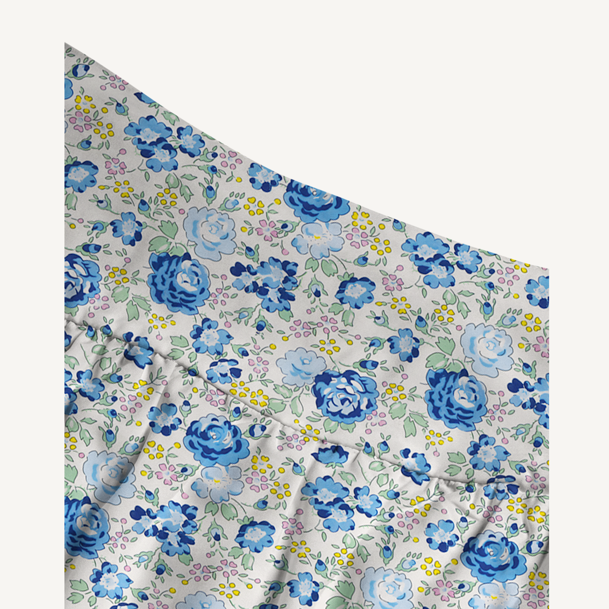 Blue Rose Floral Print Maxi Skirt