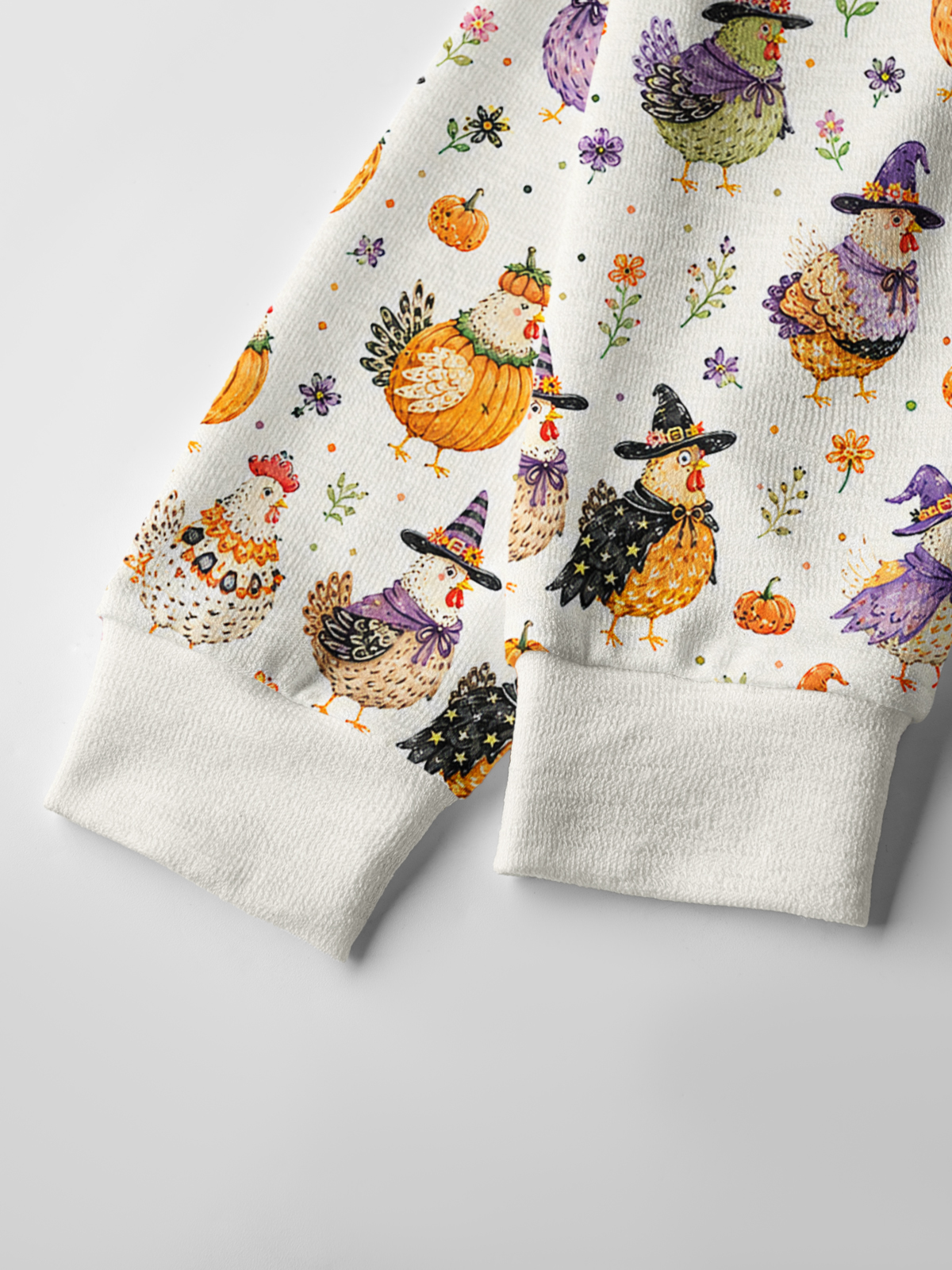 Cute Whimsical Chicken Colorful Print Fine‑Knit Cardigan