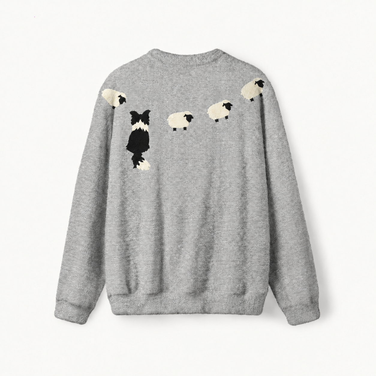 Sheep Herding Dog Fuzzy Crewneck Sweater