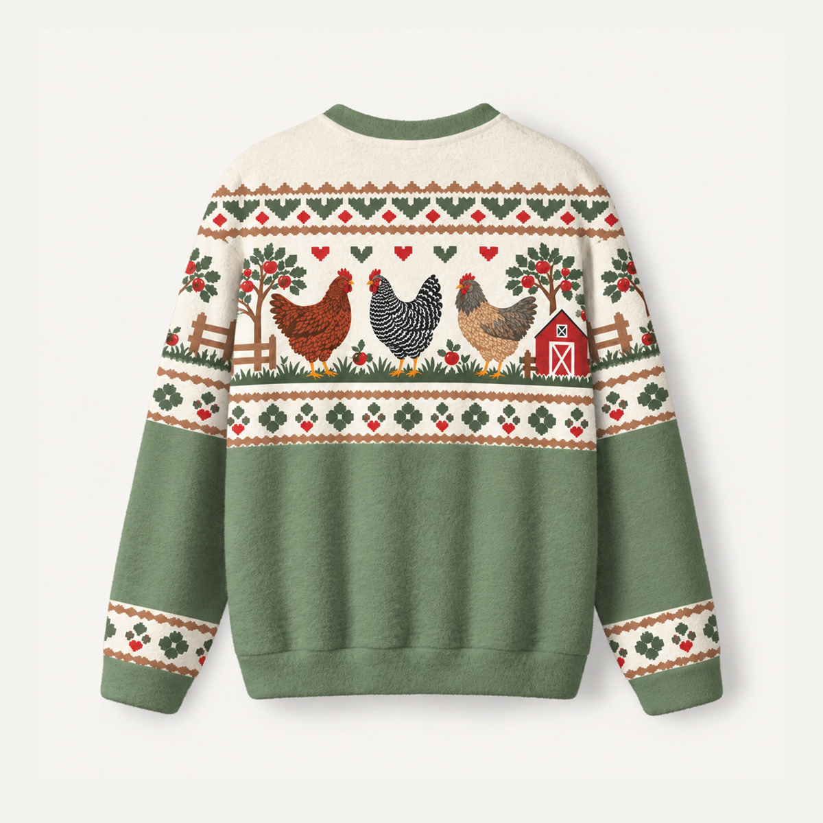Countryside Chicken Farm Fuzzy Crewneck Sweater