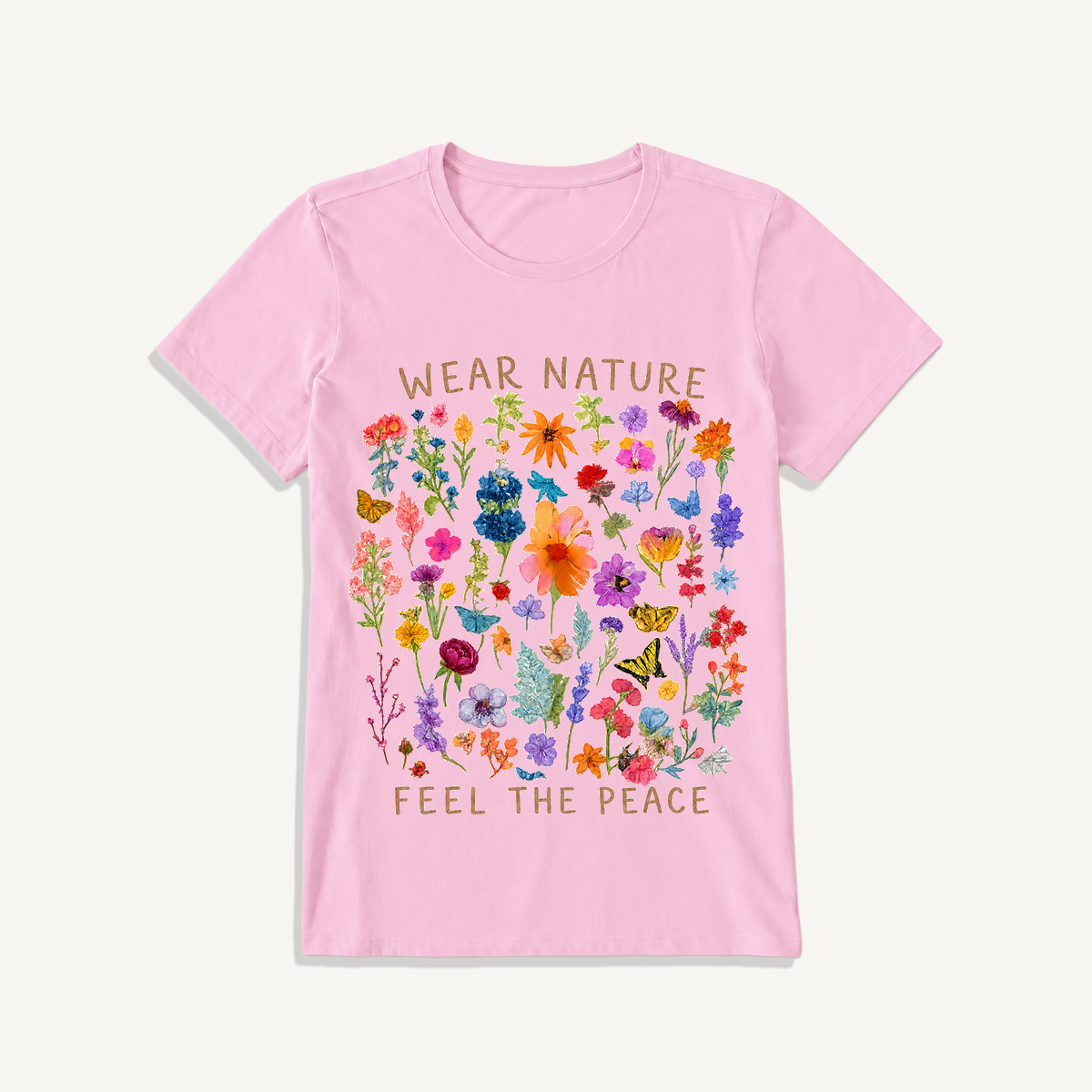 Pressed Wildflower Collection Print Crew Neck Cotton Tee