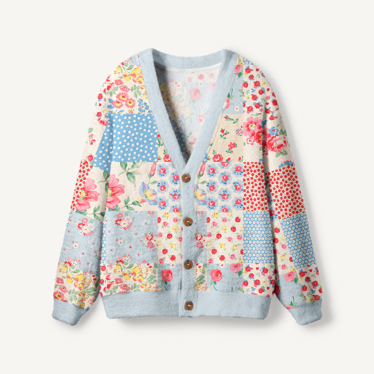 Pastel Patc Print Halloween Ugly Cardigan Sweaters