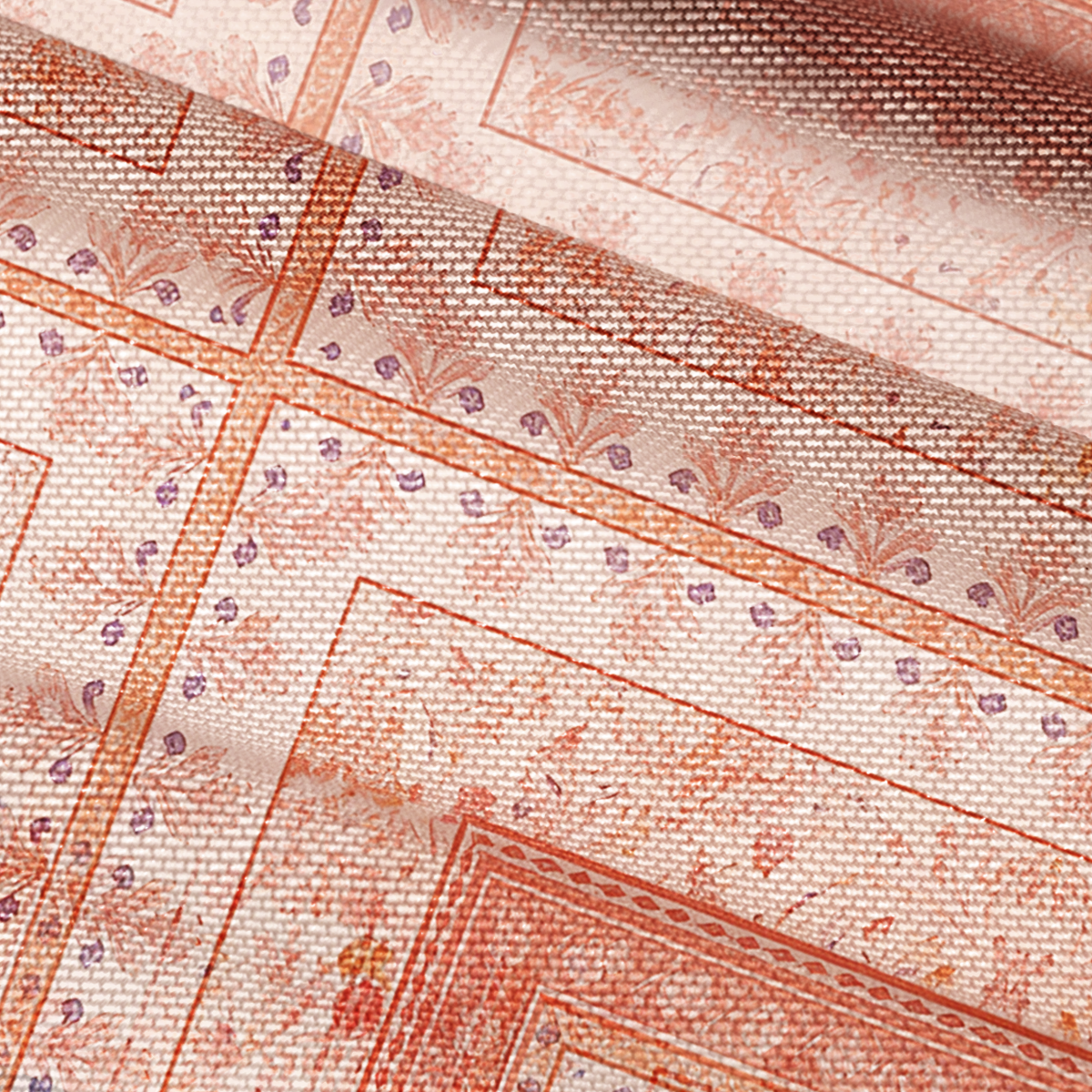 V-Neck Short Sleeve Dahlia Print Mesh Top