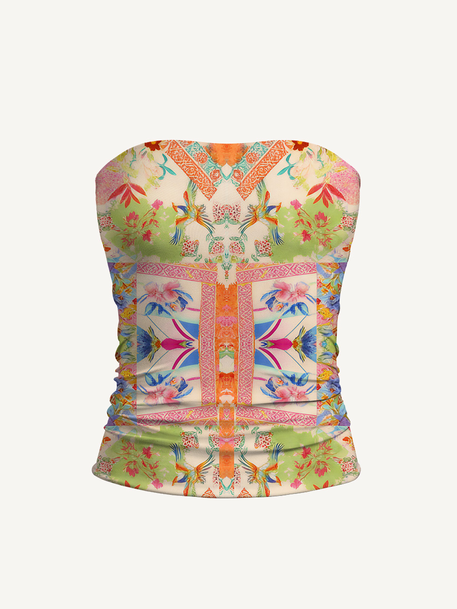 Vivid Lily Print Boho Bandeau Headband