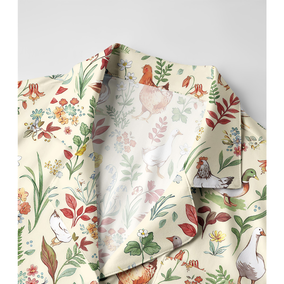Countryside Garden Critter Print Long Pajama Set 