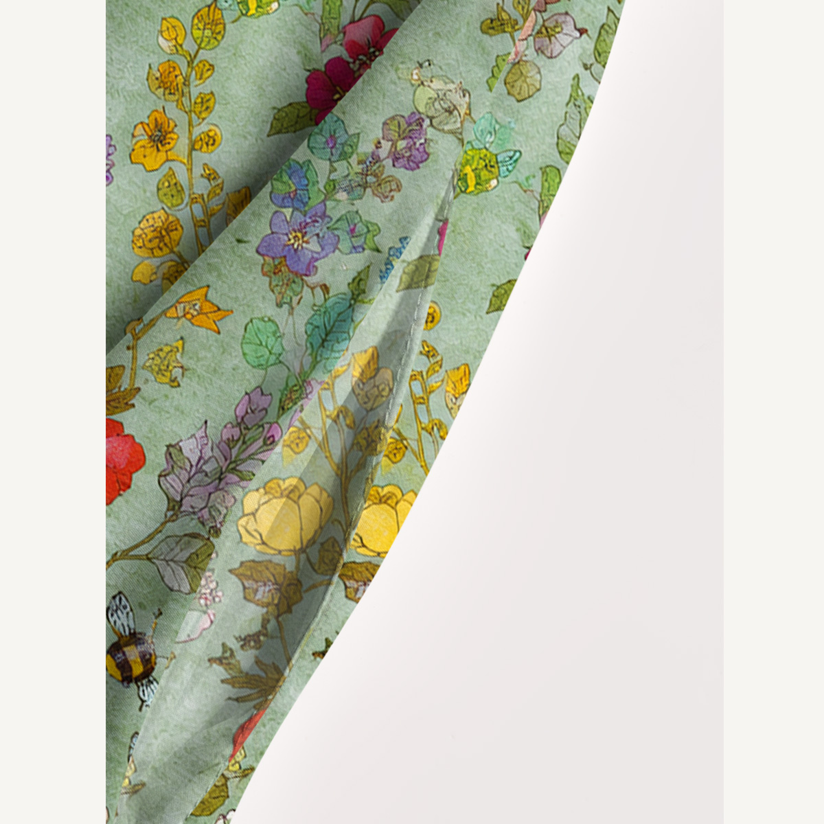 Hummingbirds and Bees Duck Egg Print Wide Straps Maxi Dress With Pockets