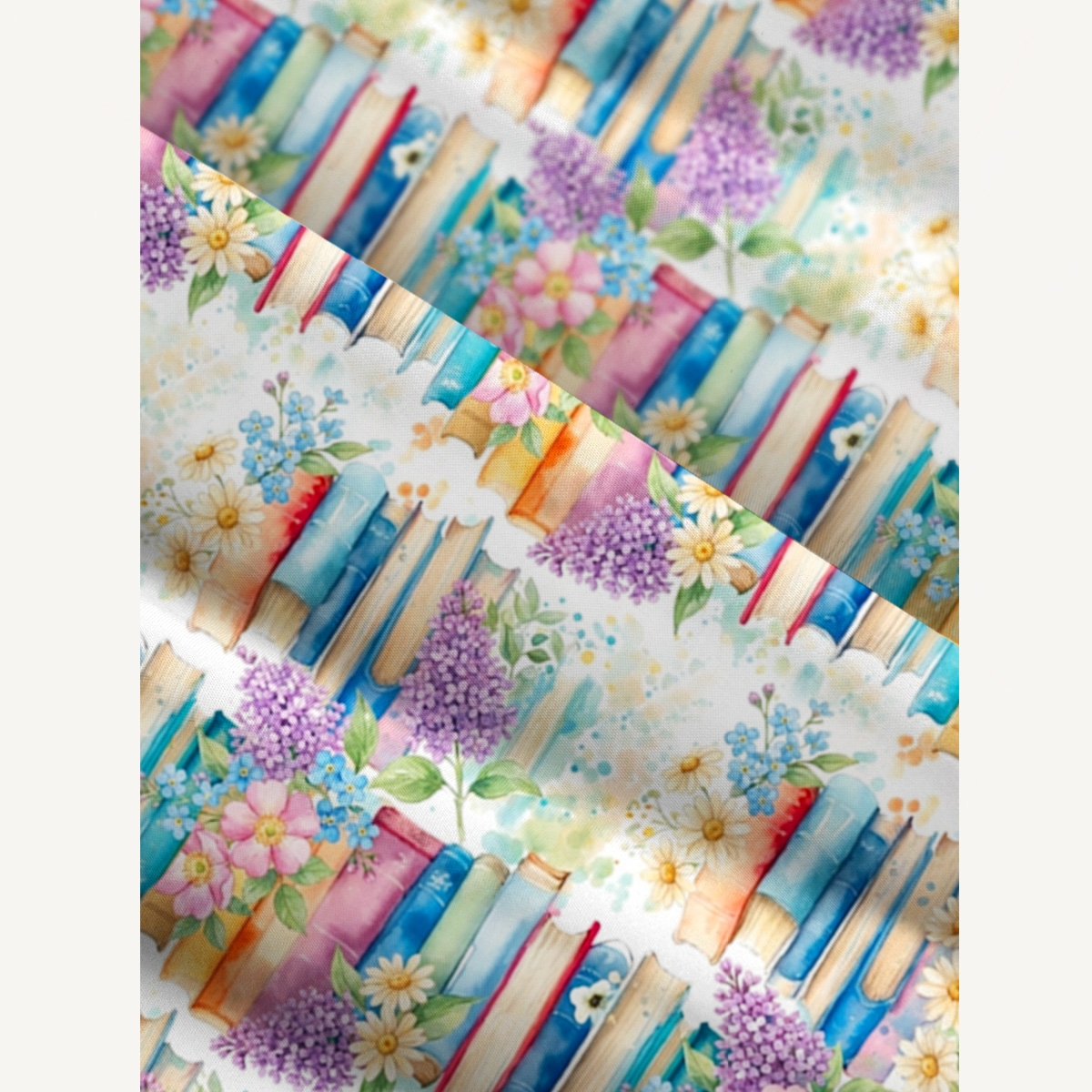 Blooming Bookshelf Print Wide Straps Maxi Dress With Pockets