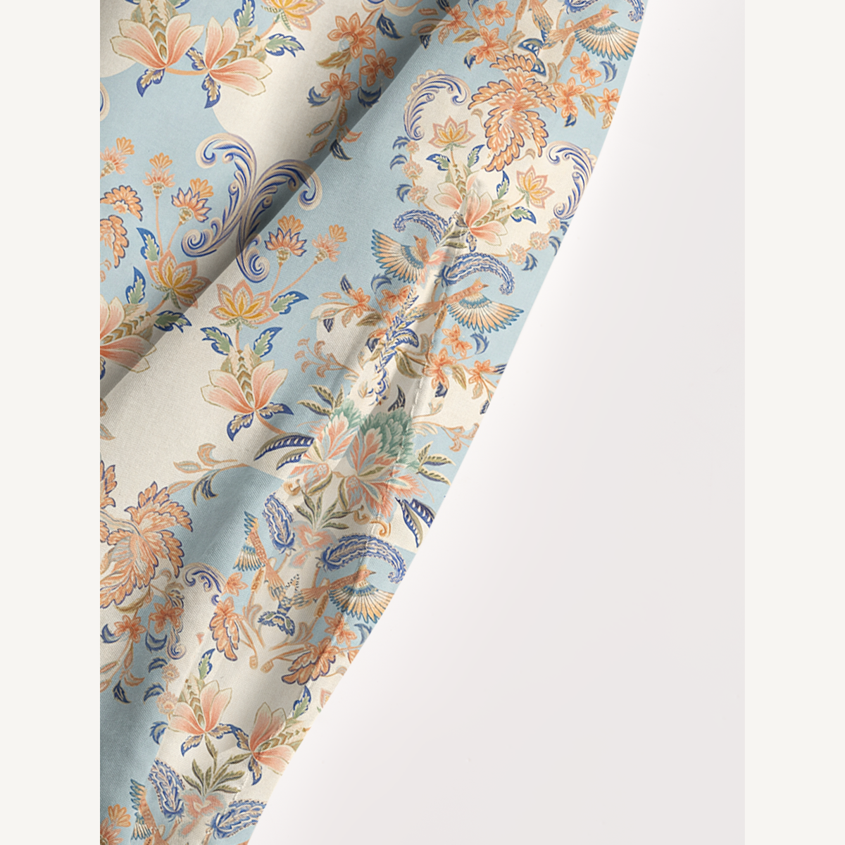 Square Neck Azure Lily Palace Print Slip Dress